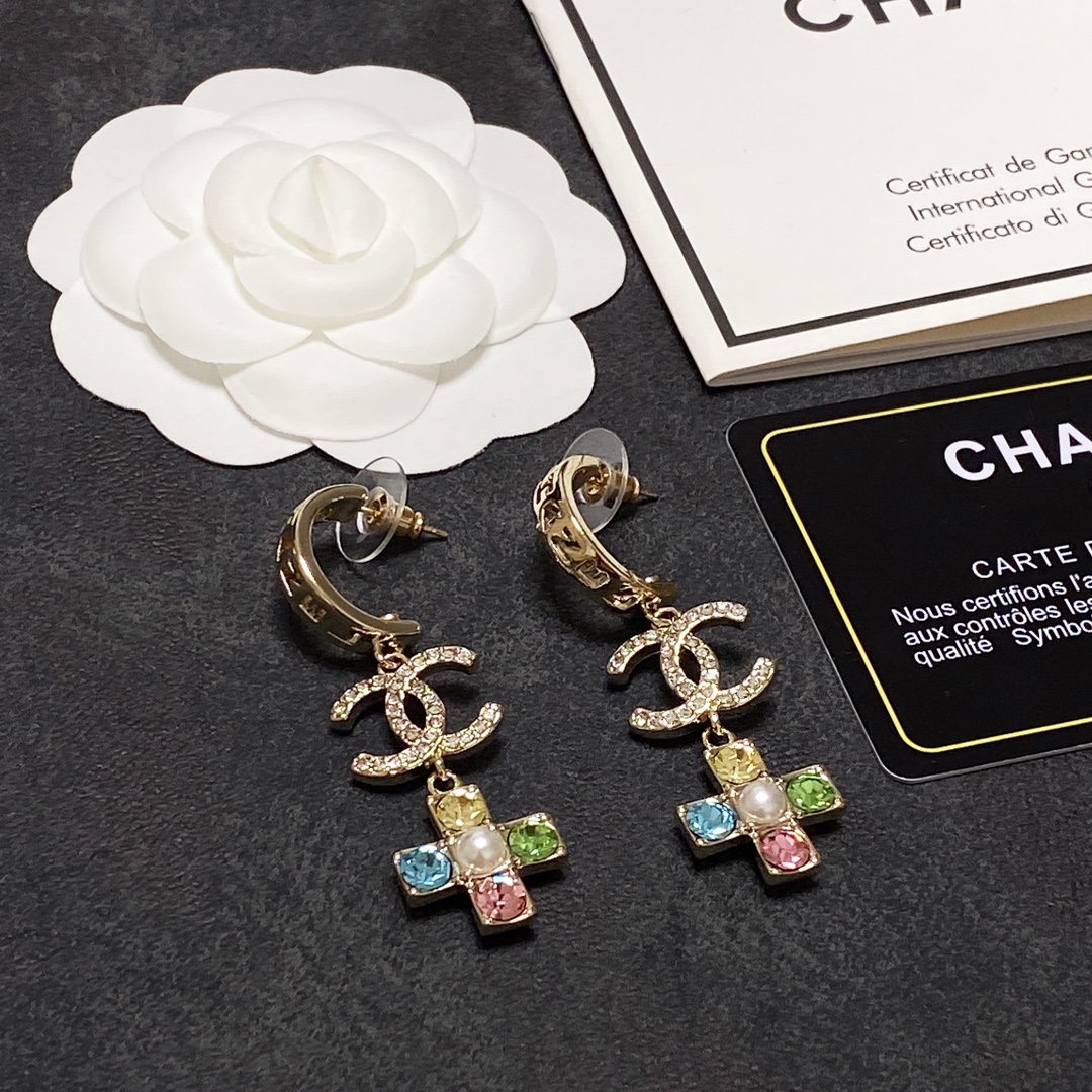 Ch**el Rivet Earrings Gold For Women