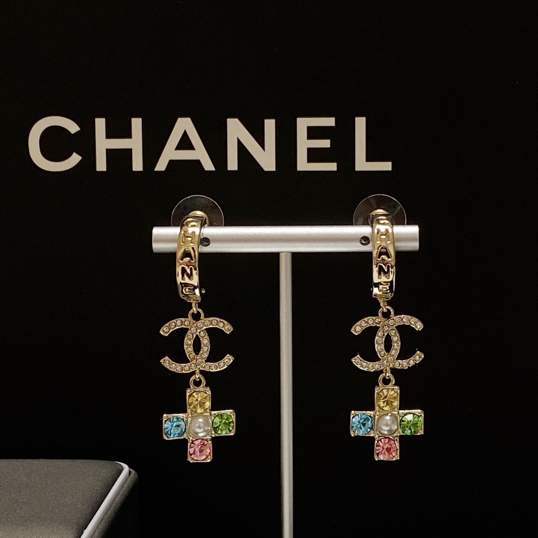 Ch**el Rivet Earrings Gold For Women