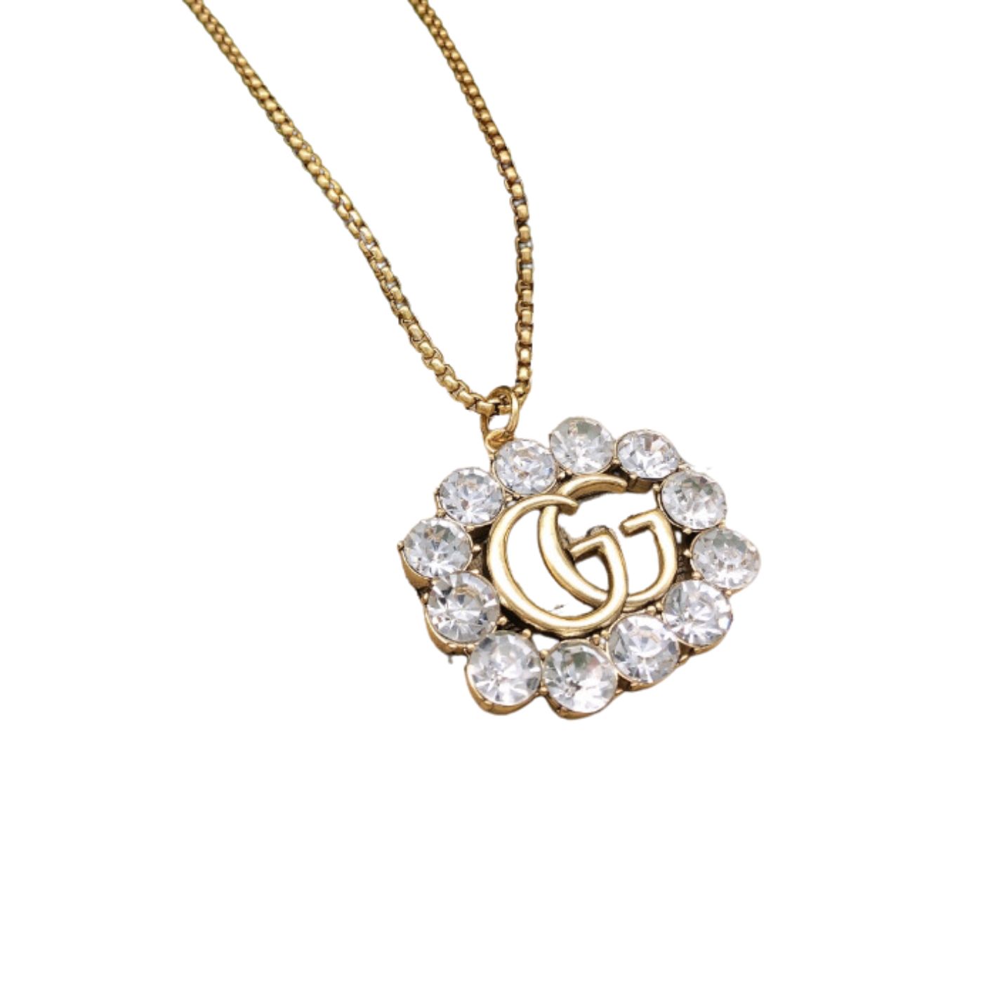 Gvc*1 Square Crystal Necklace Gold For Women