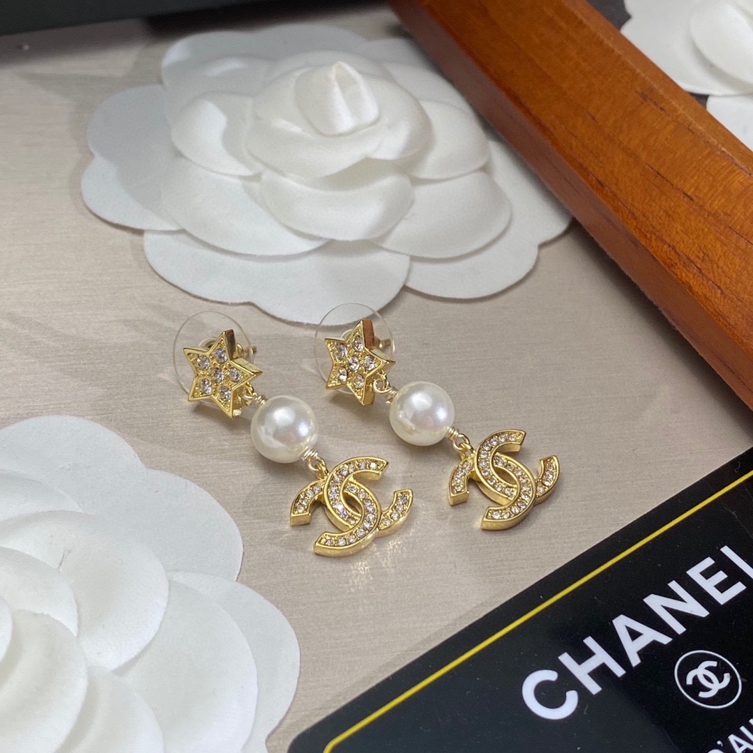 Ch**el Star Earrings Gold For Women