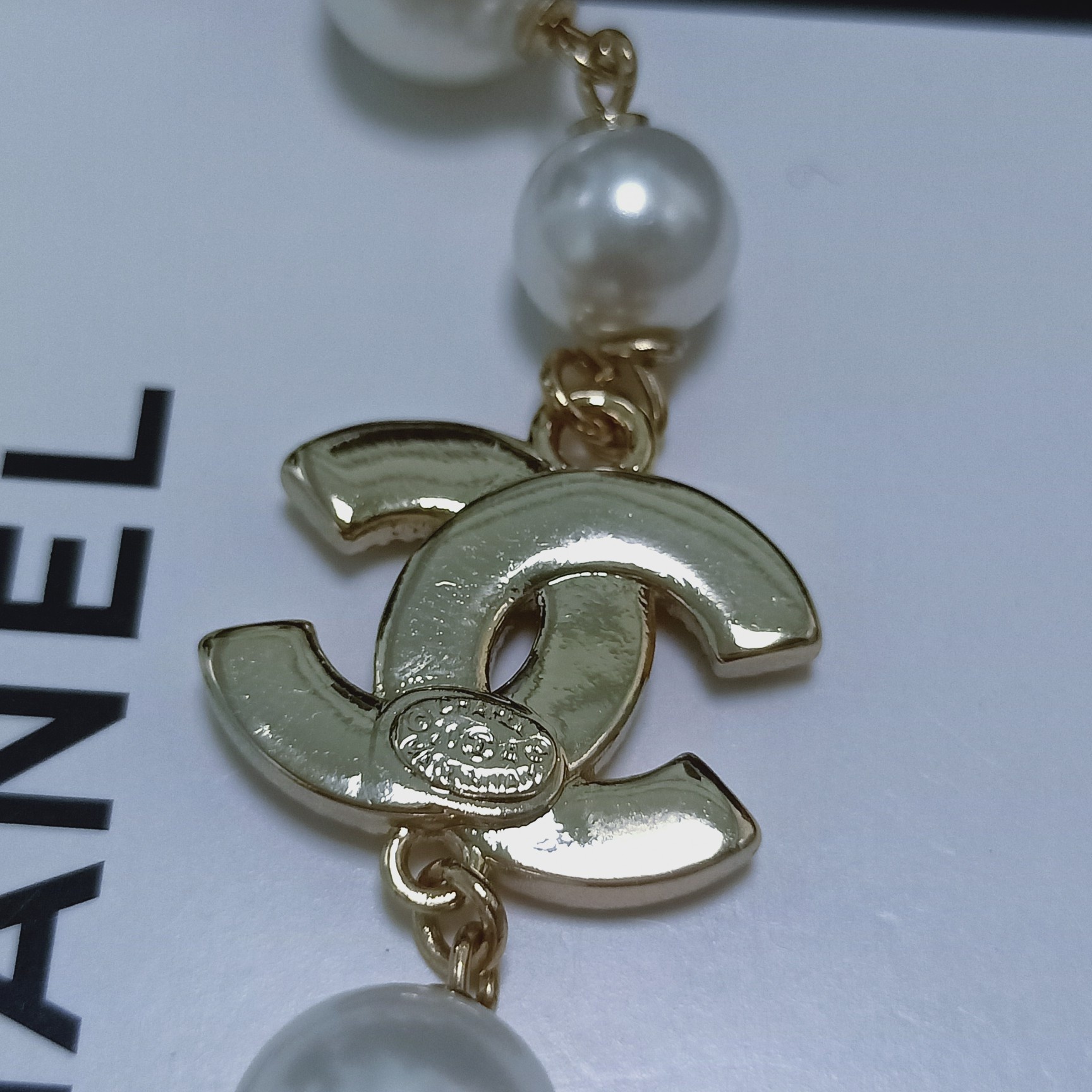 Ch**el Three Ch**el Iconics Pearl Necklace White For Women