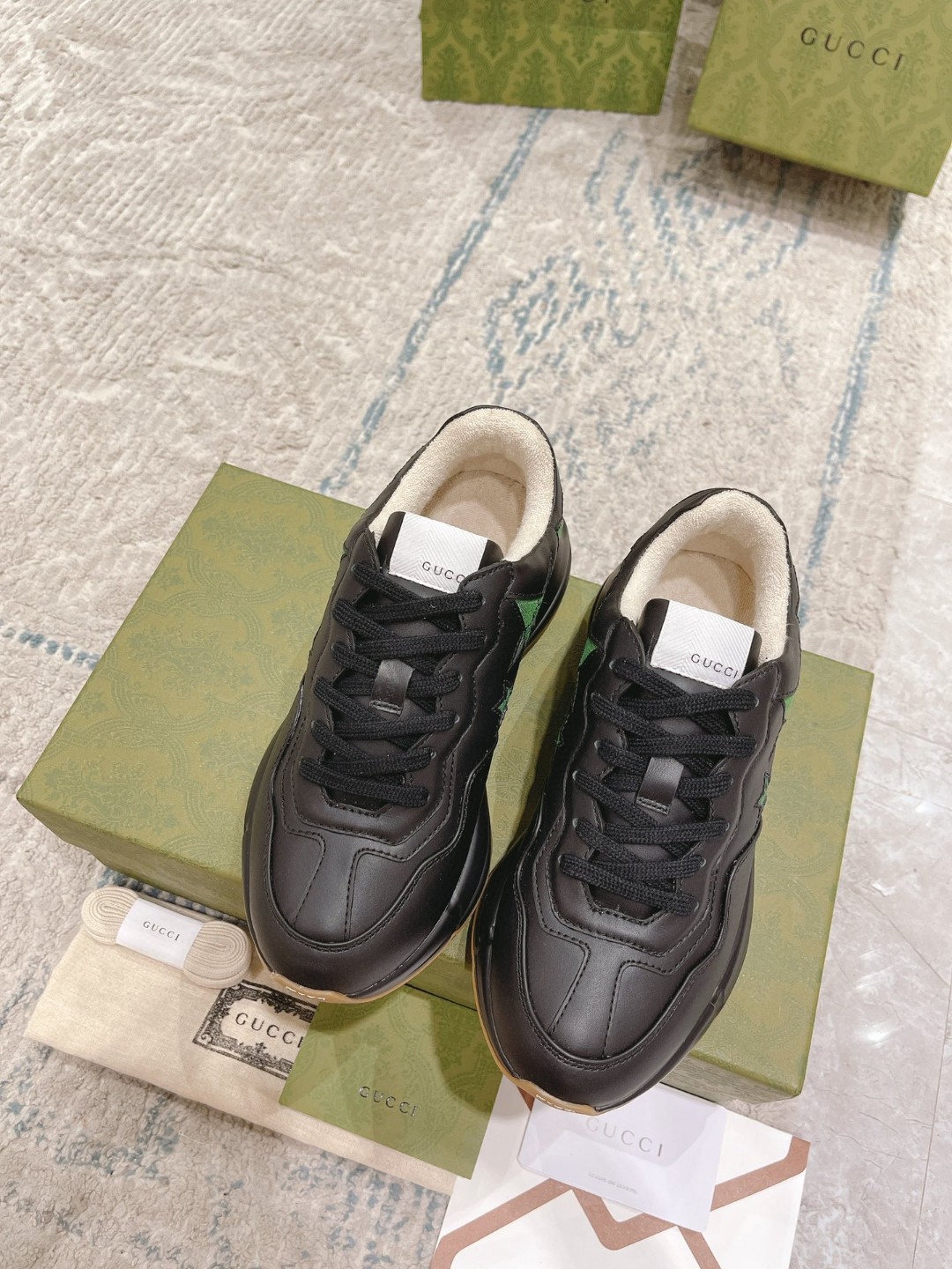 Gvc*1 Rhyton Sneaker With Stars Black For Men 665604 2SHD0 1060