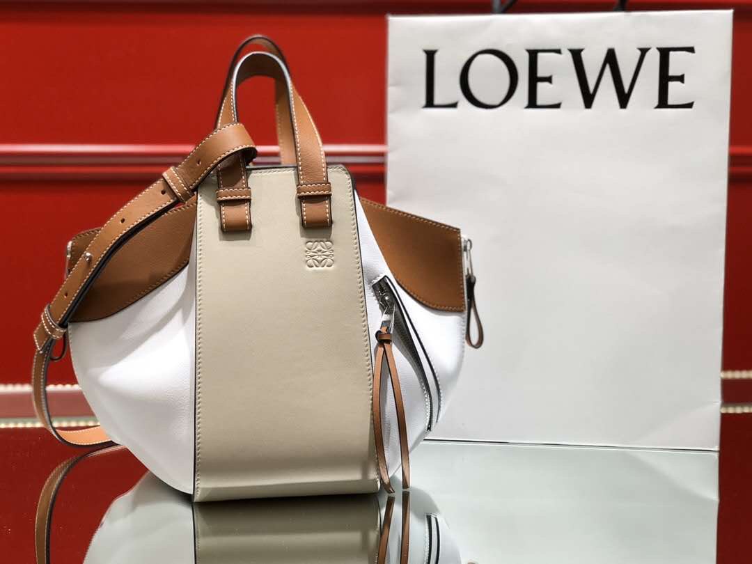 L0ew* Small Hammock Bag Blue/Pink/Beige/White/Brown/Burgundy/Grey For Women 11.8in / 30cm