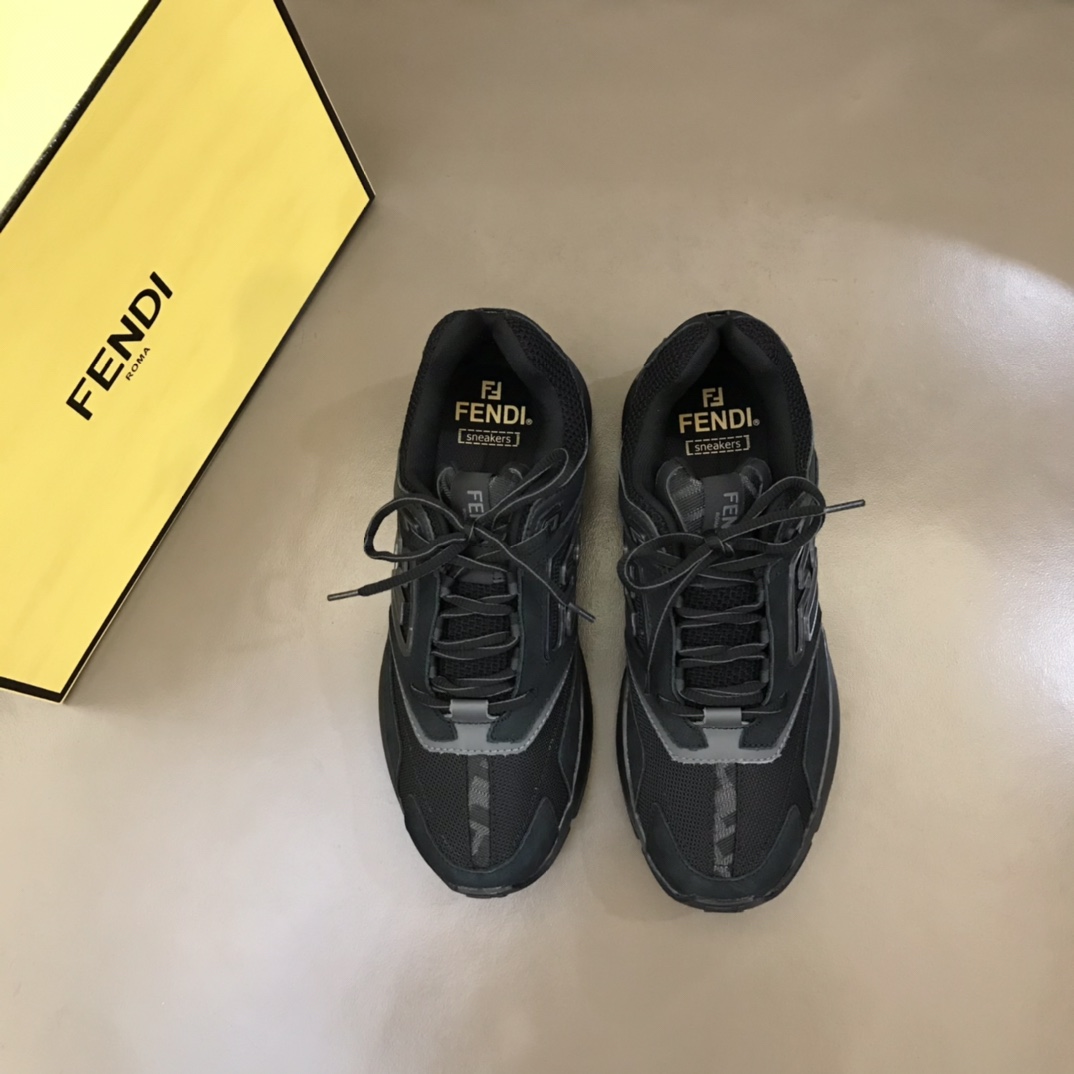 F**di FD Faster Trainers Sneakers Black And White For Men 7E1555AKX6F1ICG