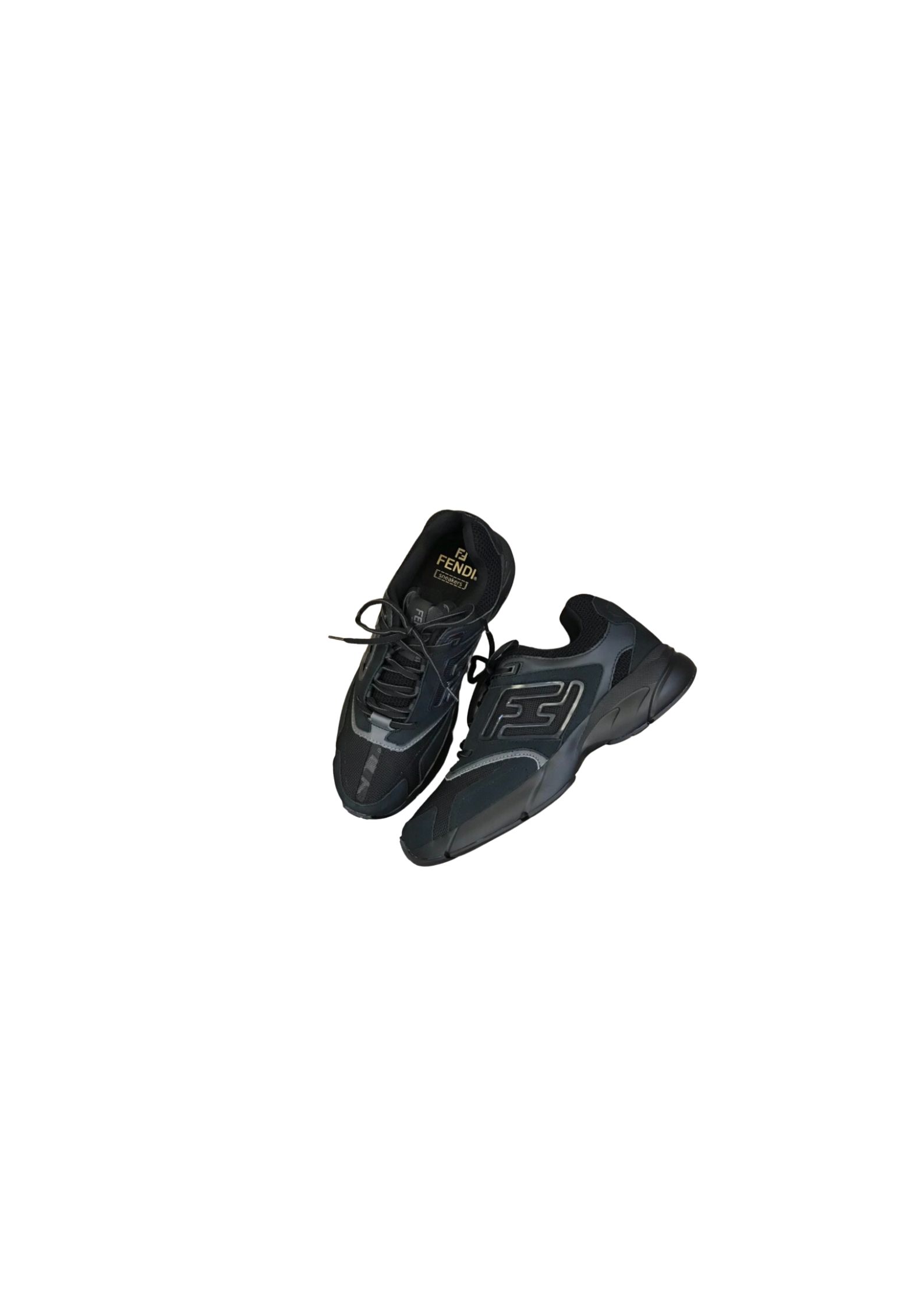 F**di FD Faster Trainers Sneakers Black And White For Men 7E1555AKX6F1ICG