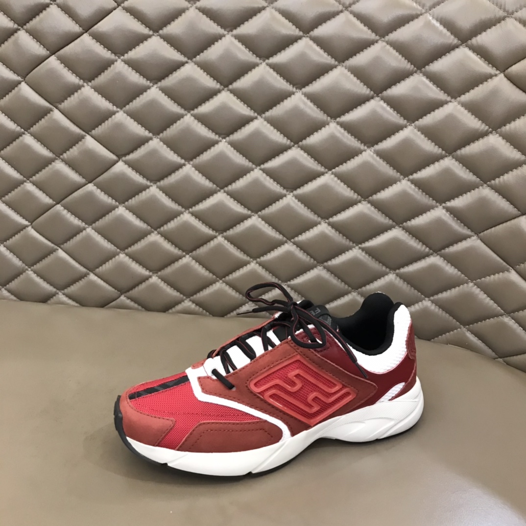 F**di FD Faster Trainers Sneakers Burgundy For Men 7E1555AKX6F1ICI
