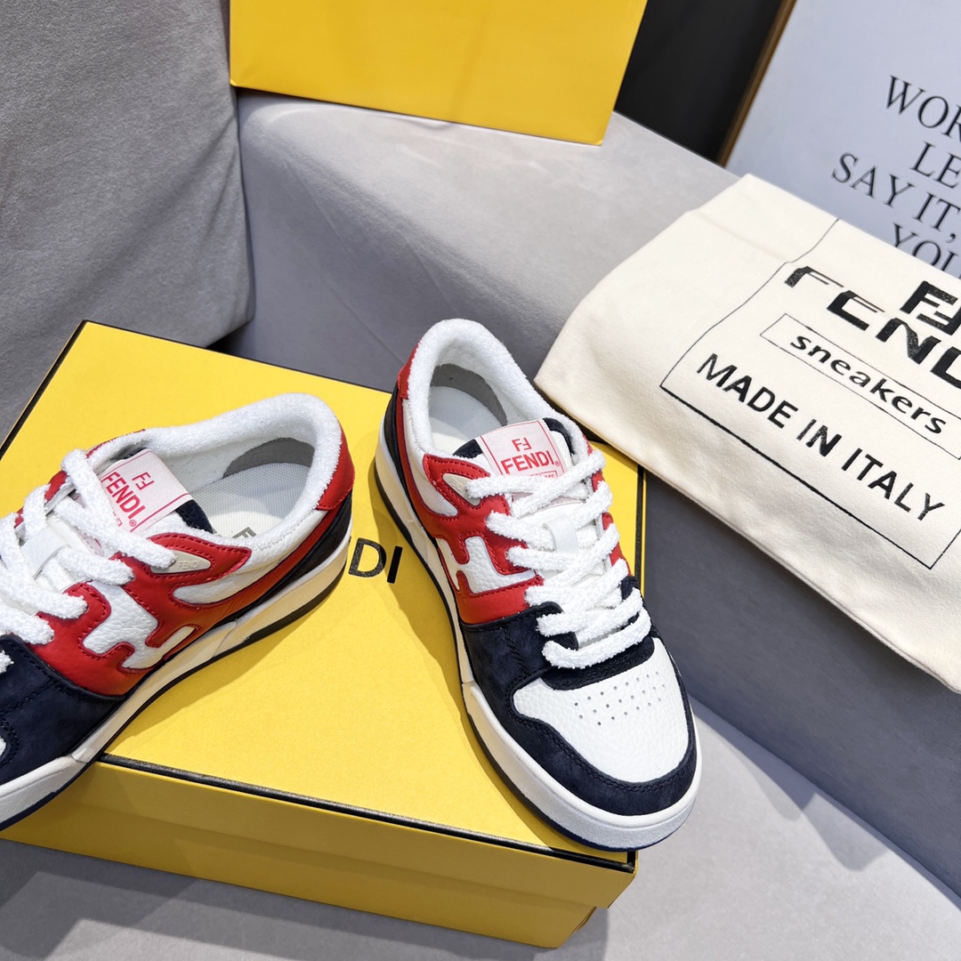 F**di FD Match Low Tops Sneakers Red And Black For Men