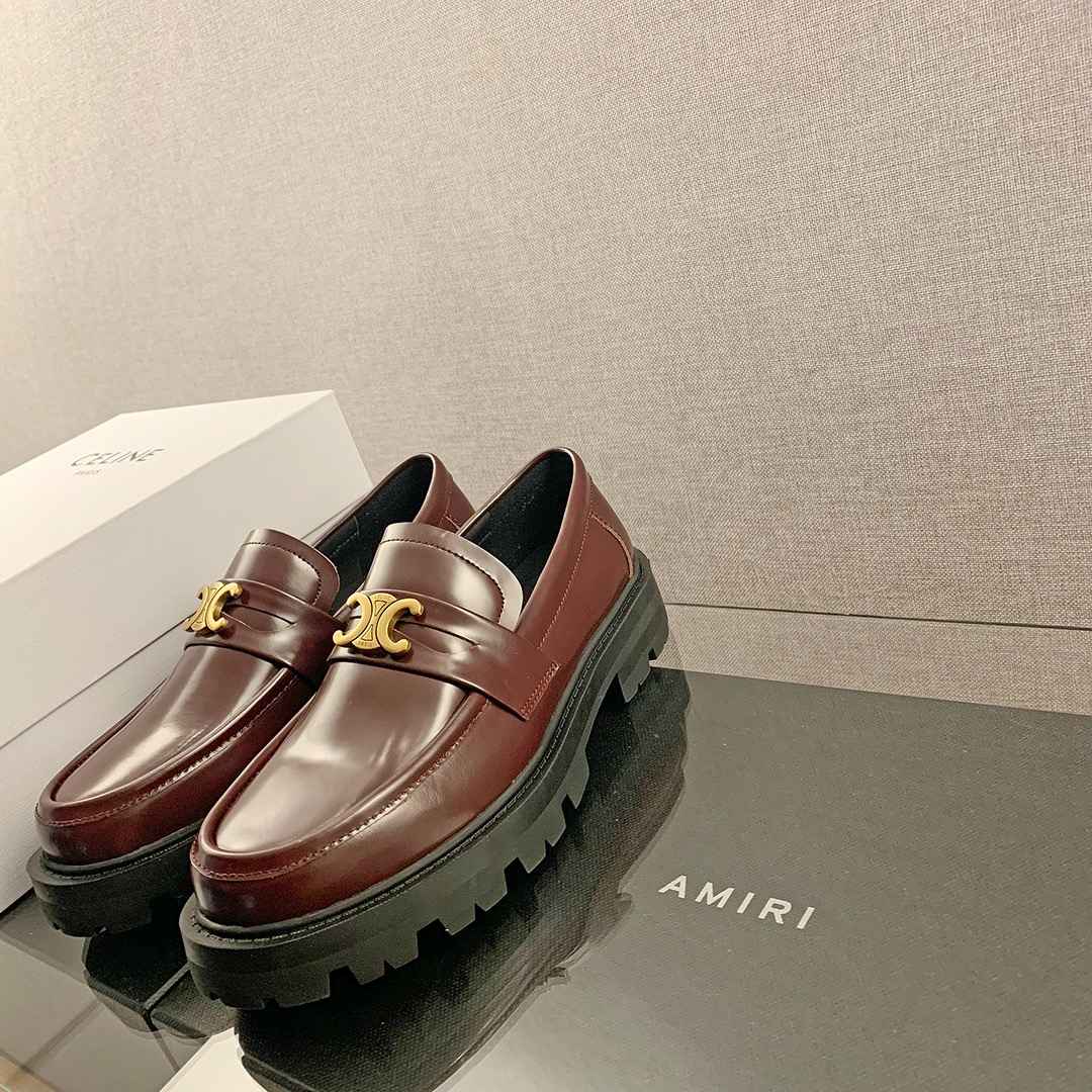 Ce1i*e Bulky Penny Chunky Loafer Burgundy For Women