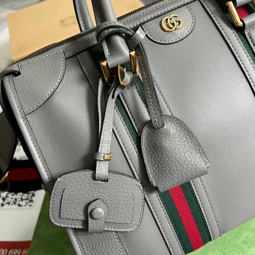 Gvc*1 Double G-Detailed Smooth Medium Handbag Grey For Men 13.3 in/ 34 cm ‎