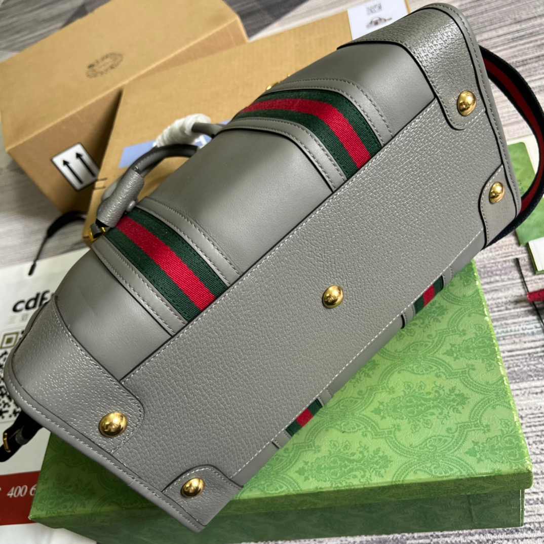 Gvc*1 Double G-Detailed Smooth Medium Handbag Grey For Men 13.3 in/ 34 cm ‎