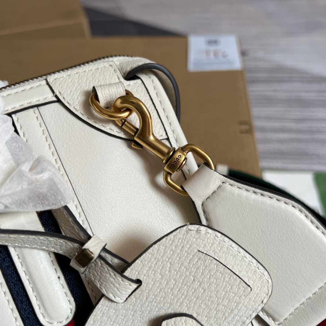 Gvc*1 Double G-Detailed Smooth Small Handbag White/Grey/Brown For Men 10.6 in/ 27 cm