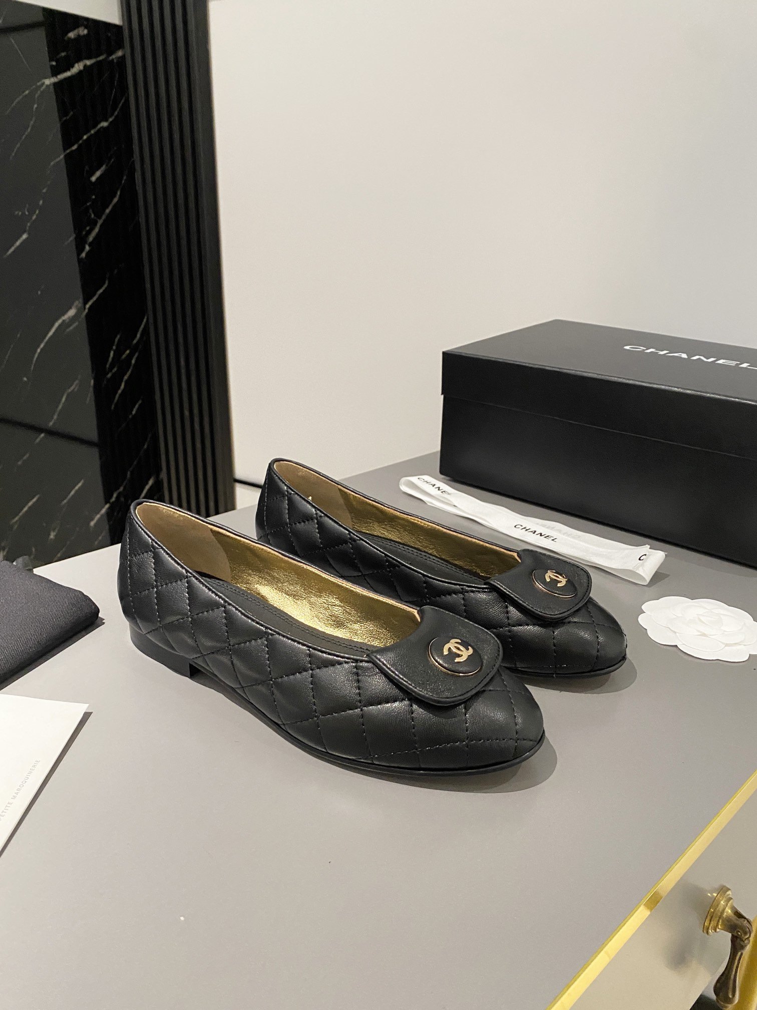 Ch**el Ballet Flats Black For Women