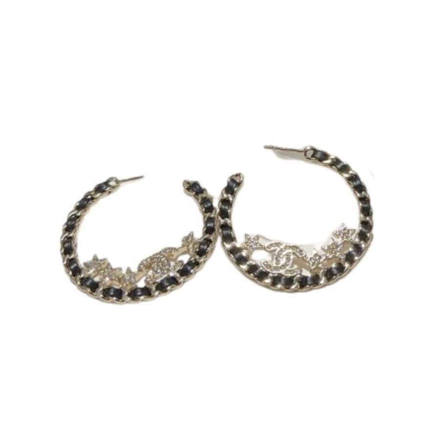 Ch**el Chain Of Stars Earrings Gold For Women