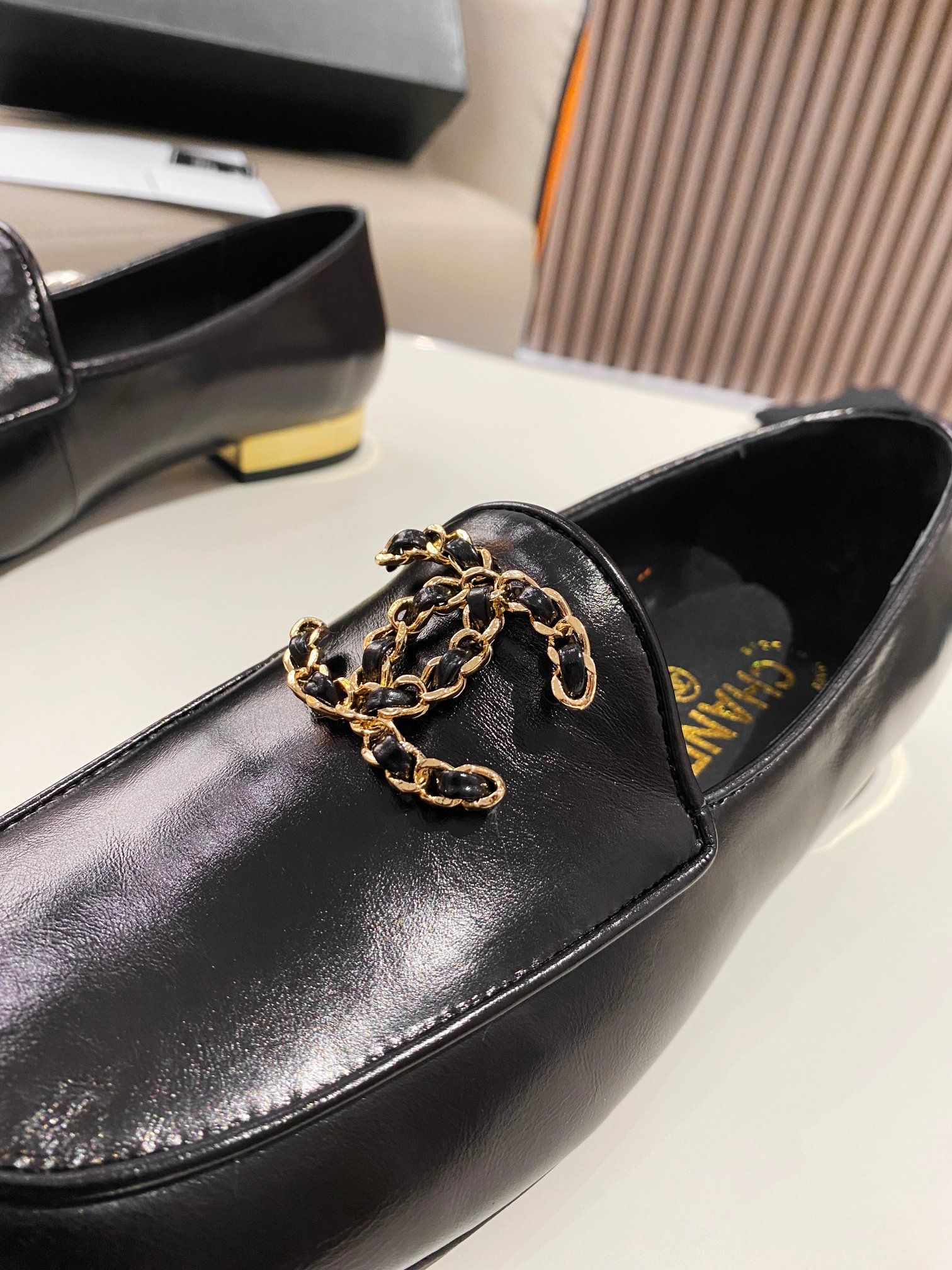 Ch**el Colorful Double C Logo Loafers Black For Women