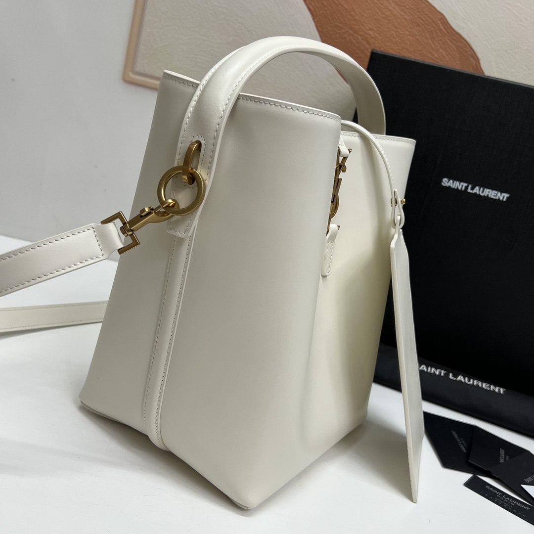 Sa1nt Lau*nt Le 37 In Shiny White/Brown For Women 25cm / 9.8in