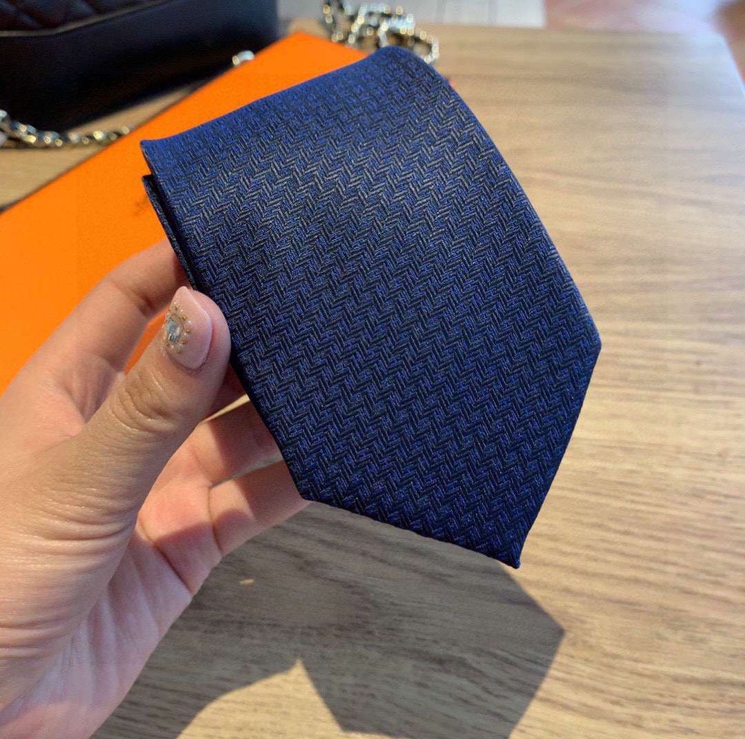 H**me5 Tie 7 Faconnee New H Navy Blue For Men