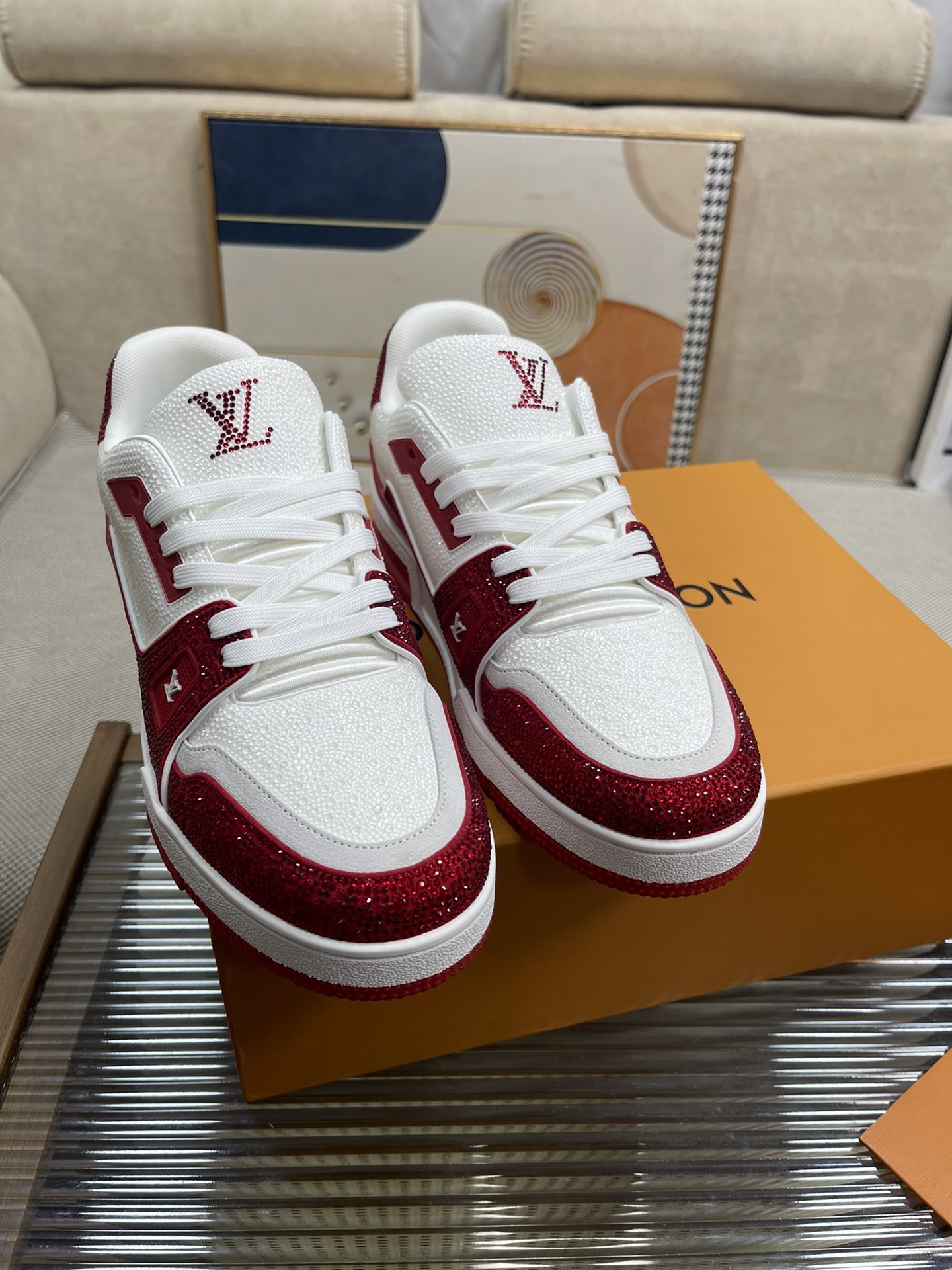 L0vis Vvtt0n Trainer Sneaker LV Red For Women