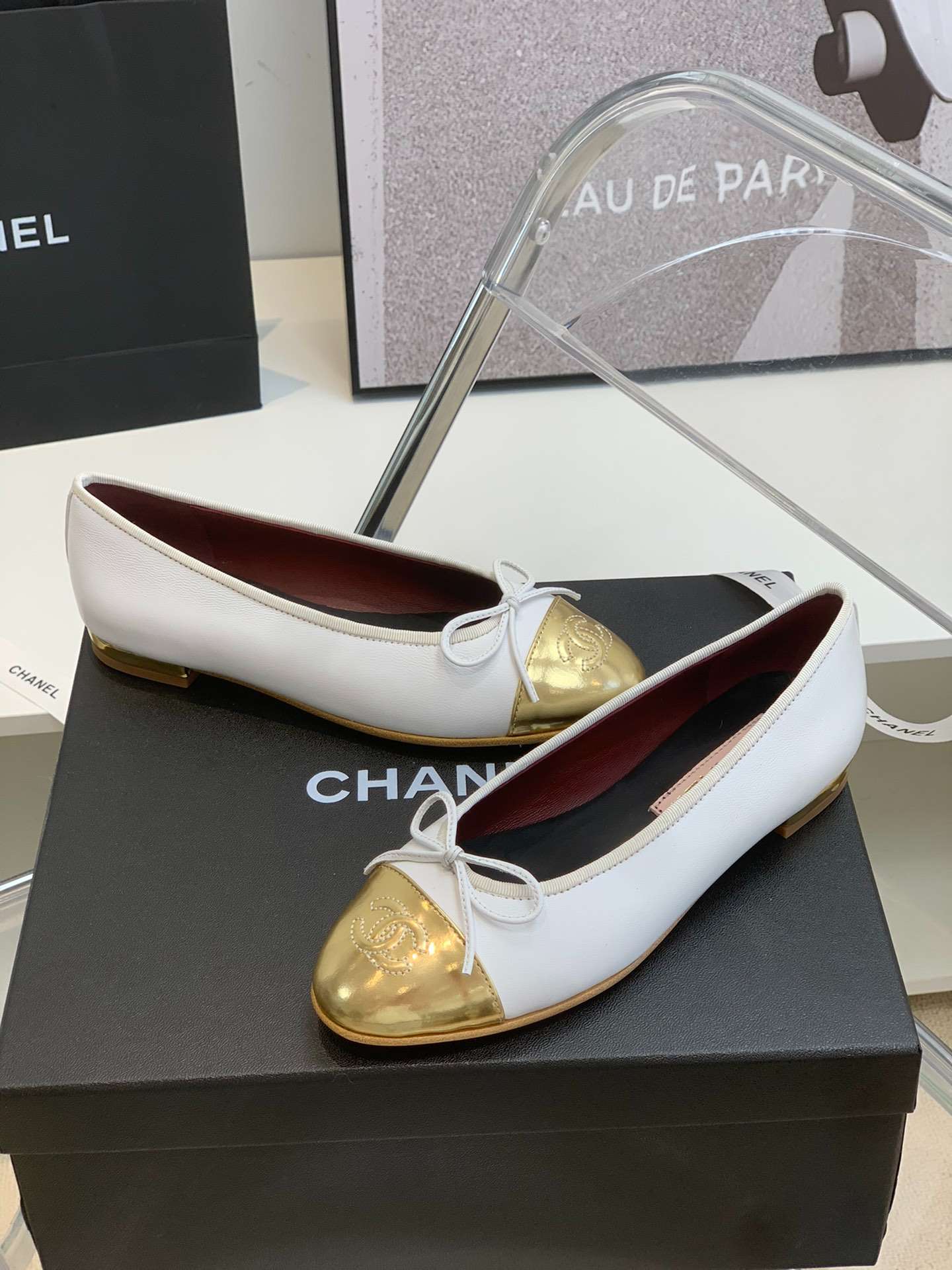 Ch**el Ballet Flats White For Women