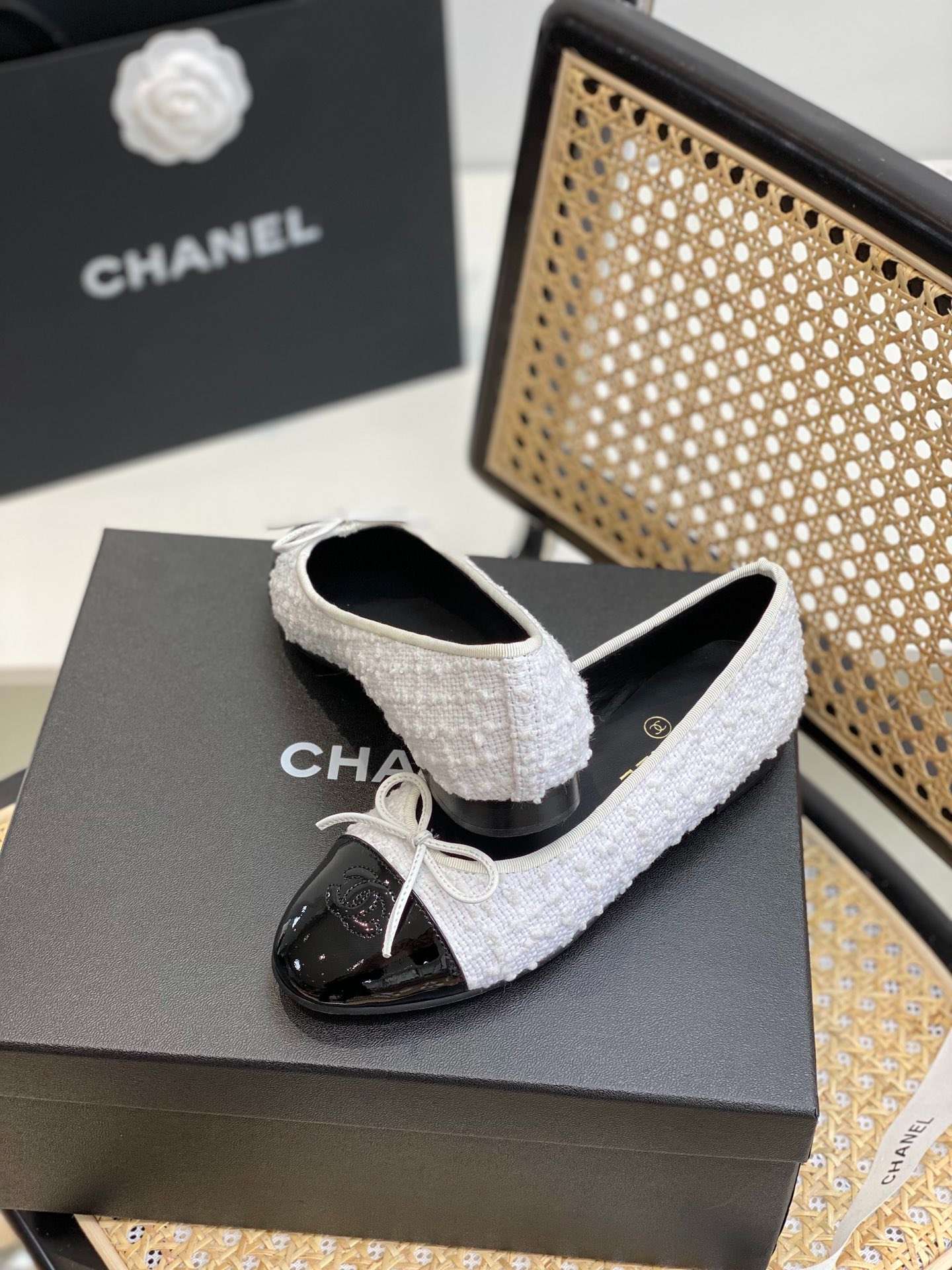 Ch**el Ballet Flats White For Women