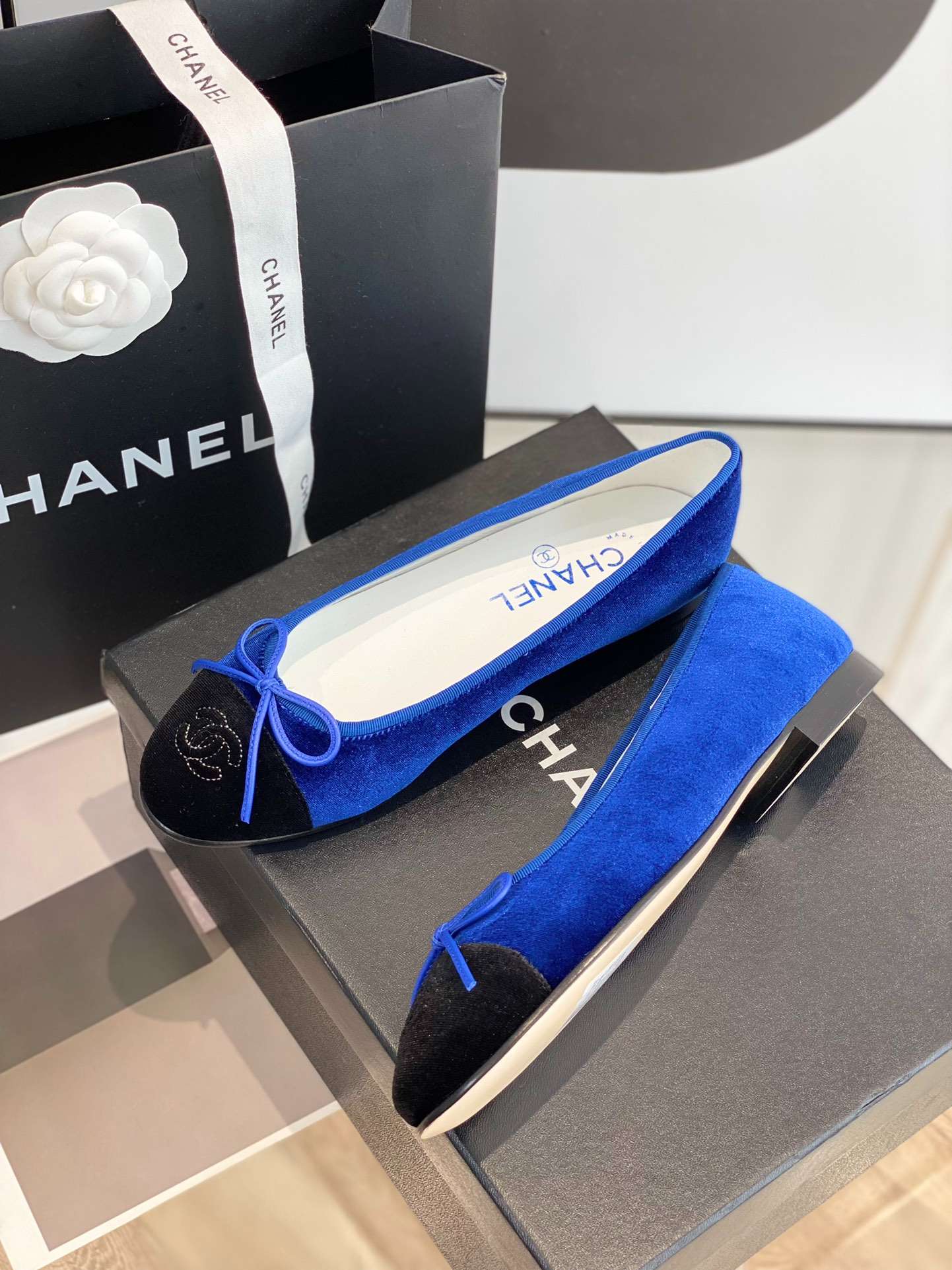 Ch**el Ballet Flats Blue For Women