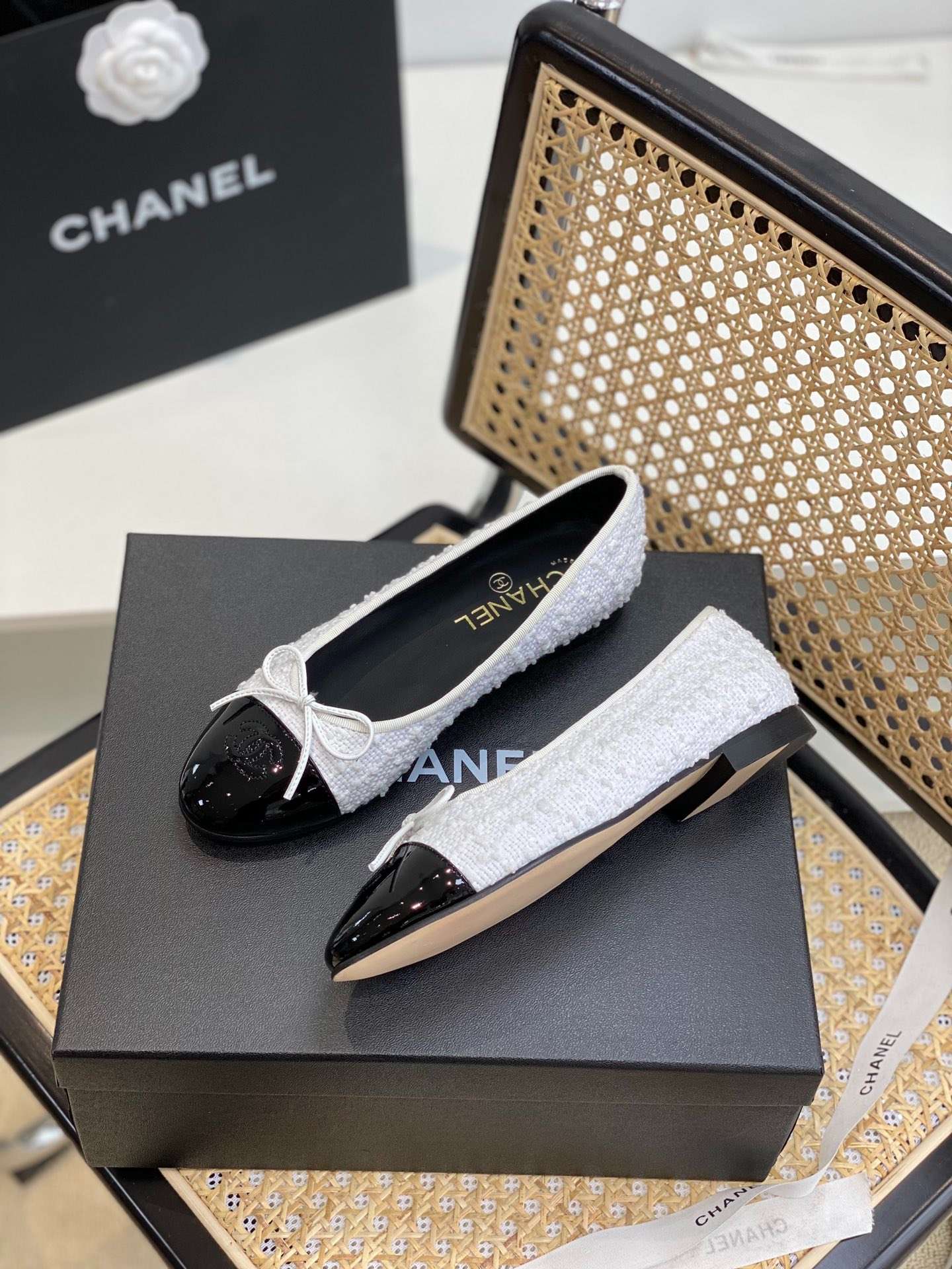 Ch**el Ballet Flats White For Women