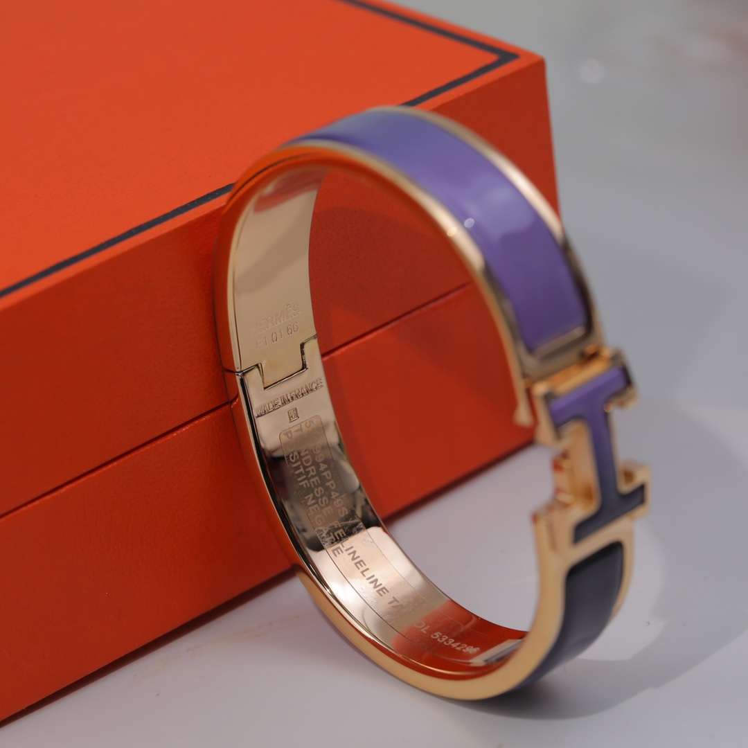 H**me5 Clic Enameled H Bracelet Purple For Women