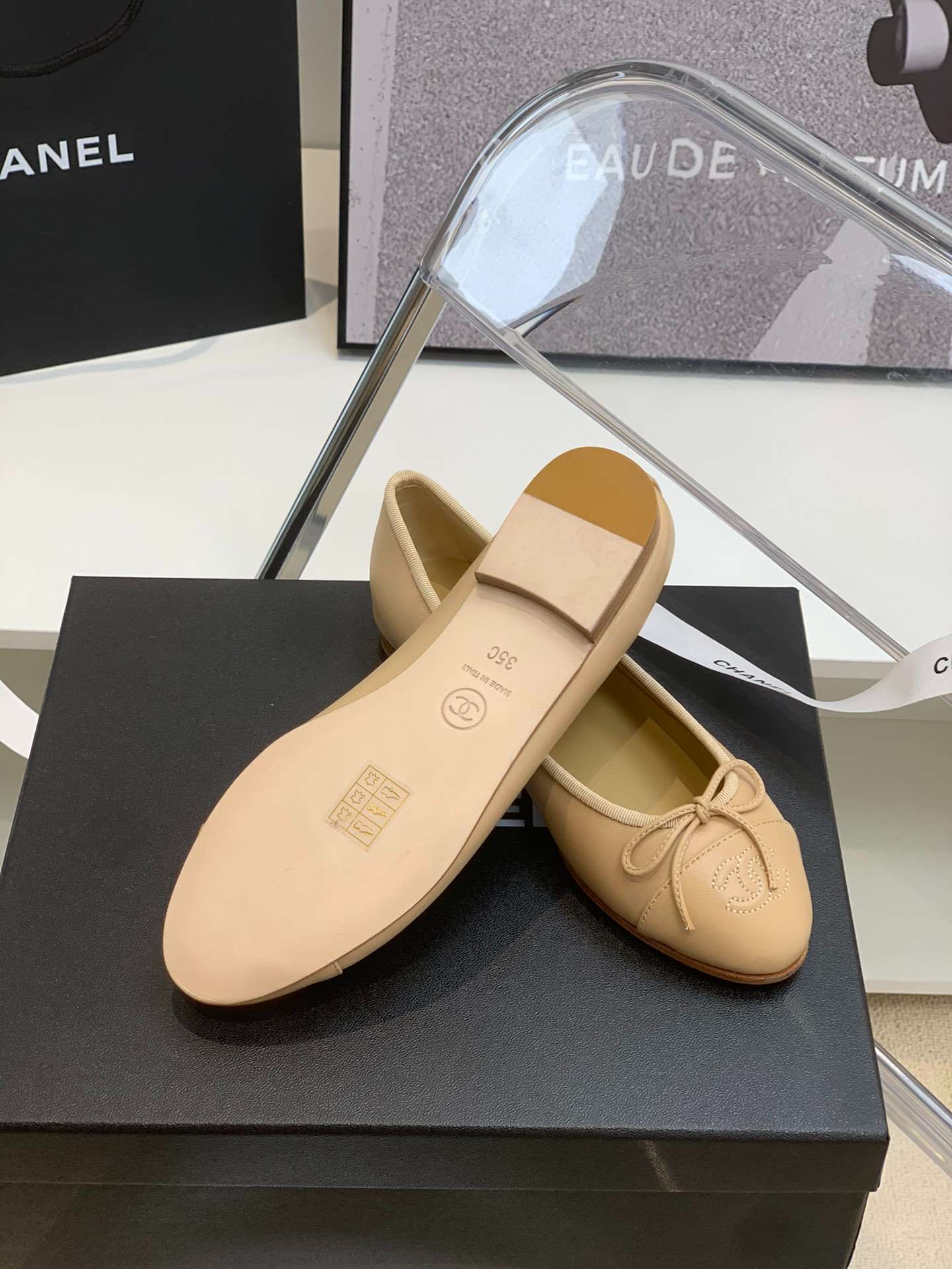 Ch**el Ballet Flats Cream For Women