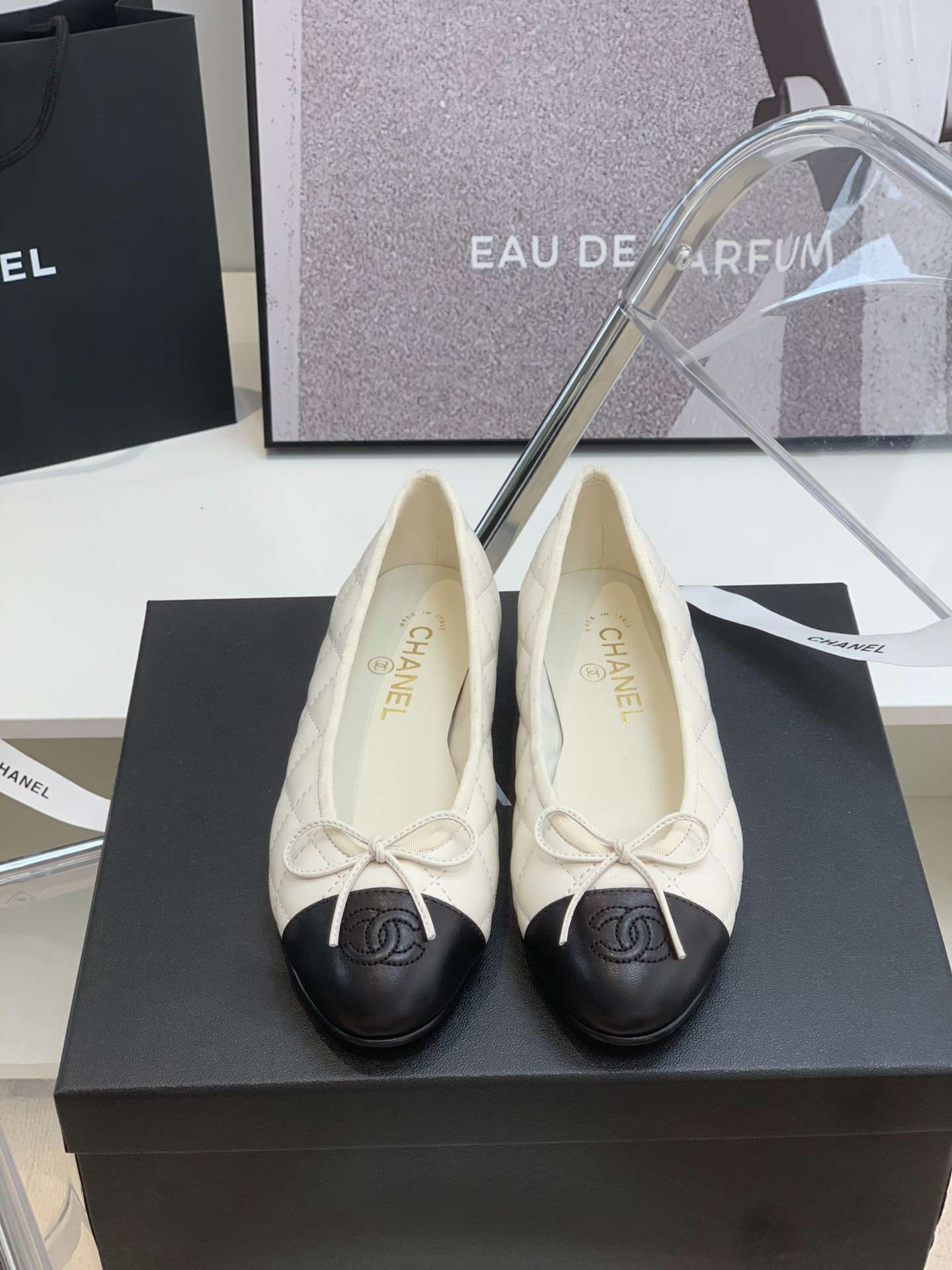 Ch**el Ballet Flats White For Women