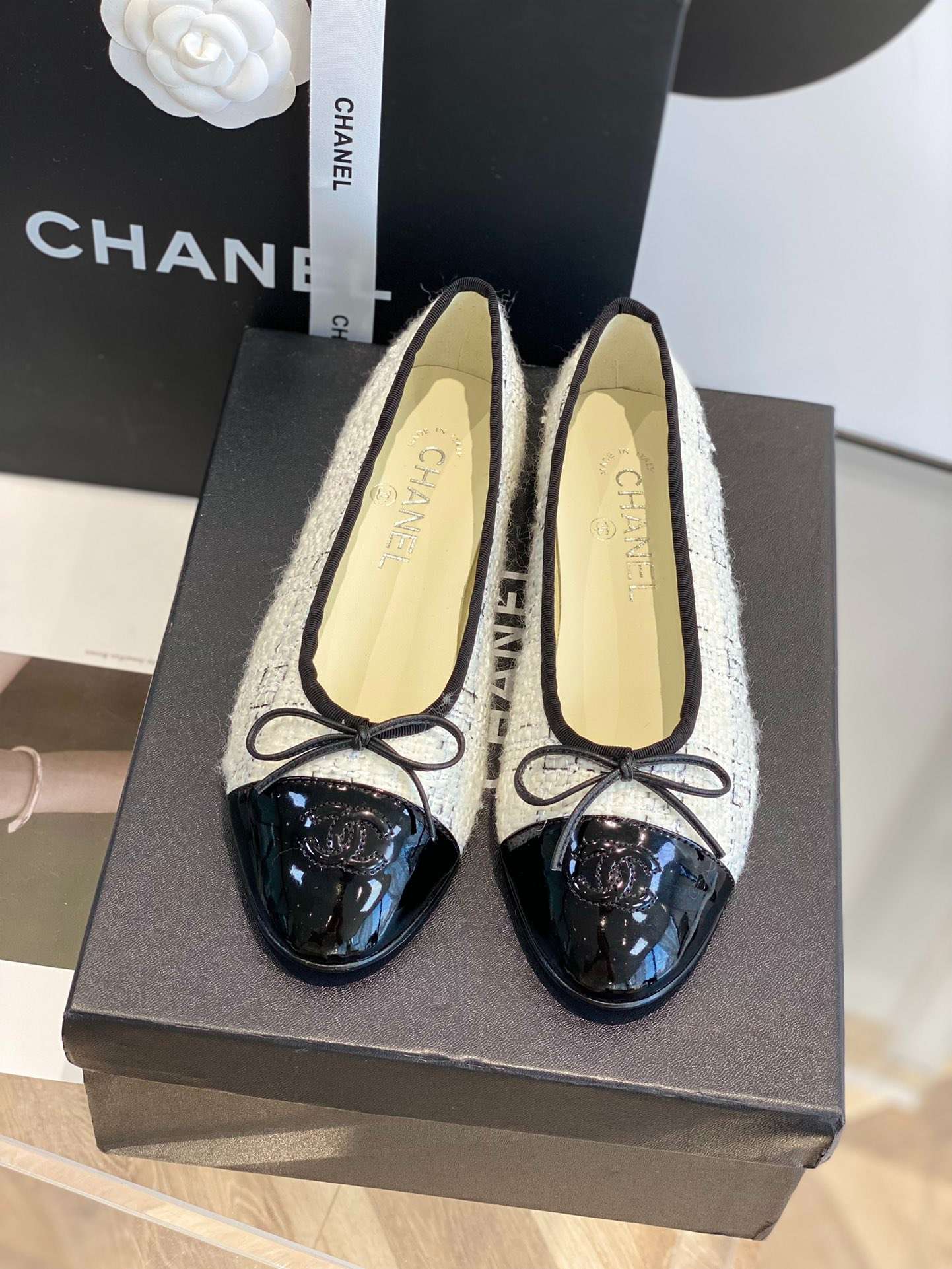 Ch**el Ballet Flats White For Women