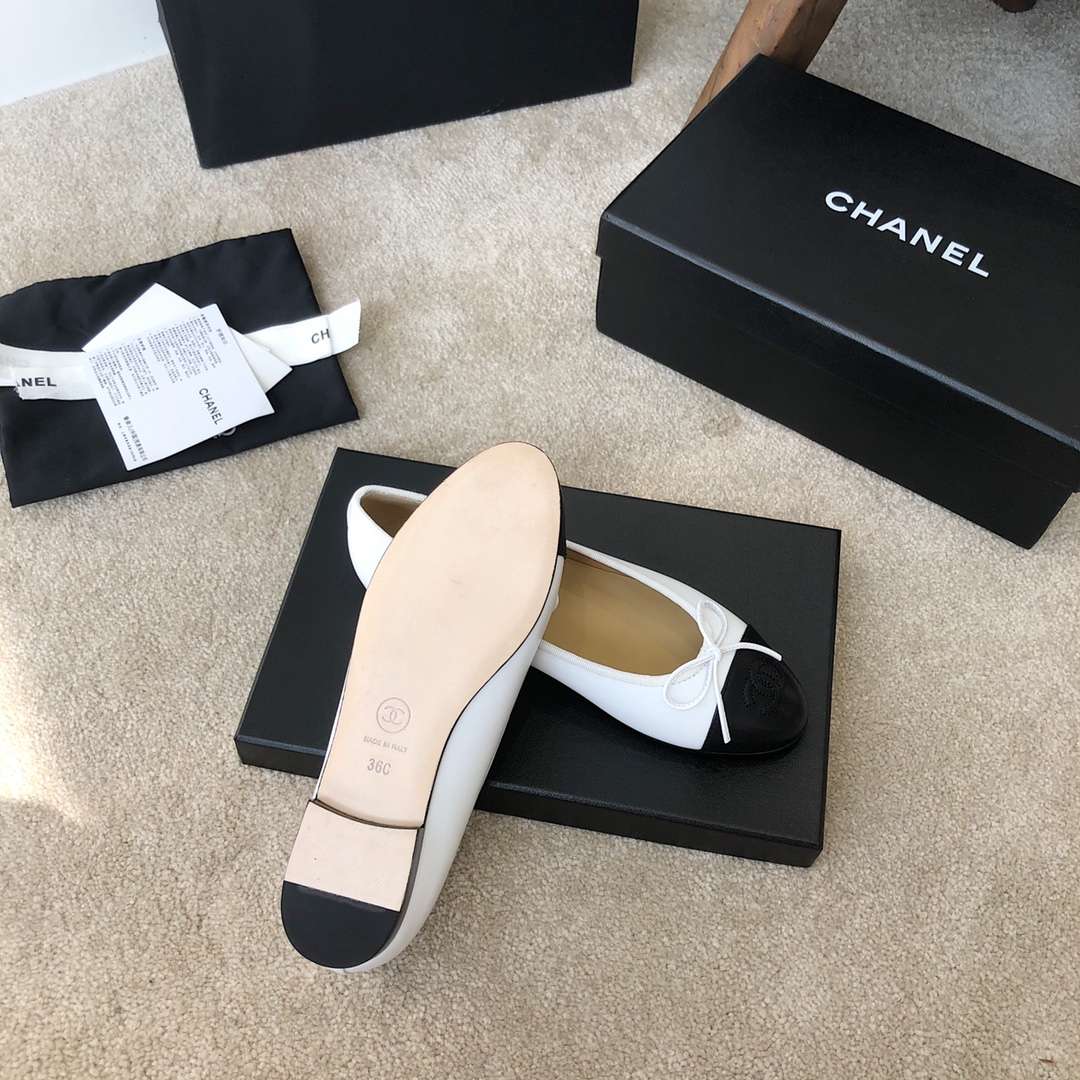 Ch**el Ballet Flats White For Women