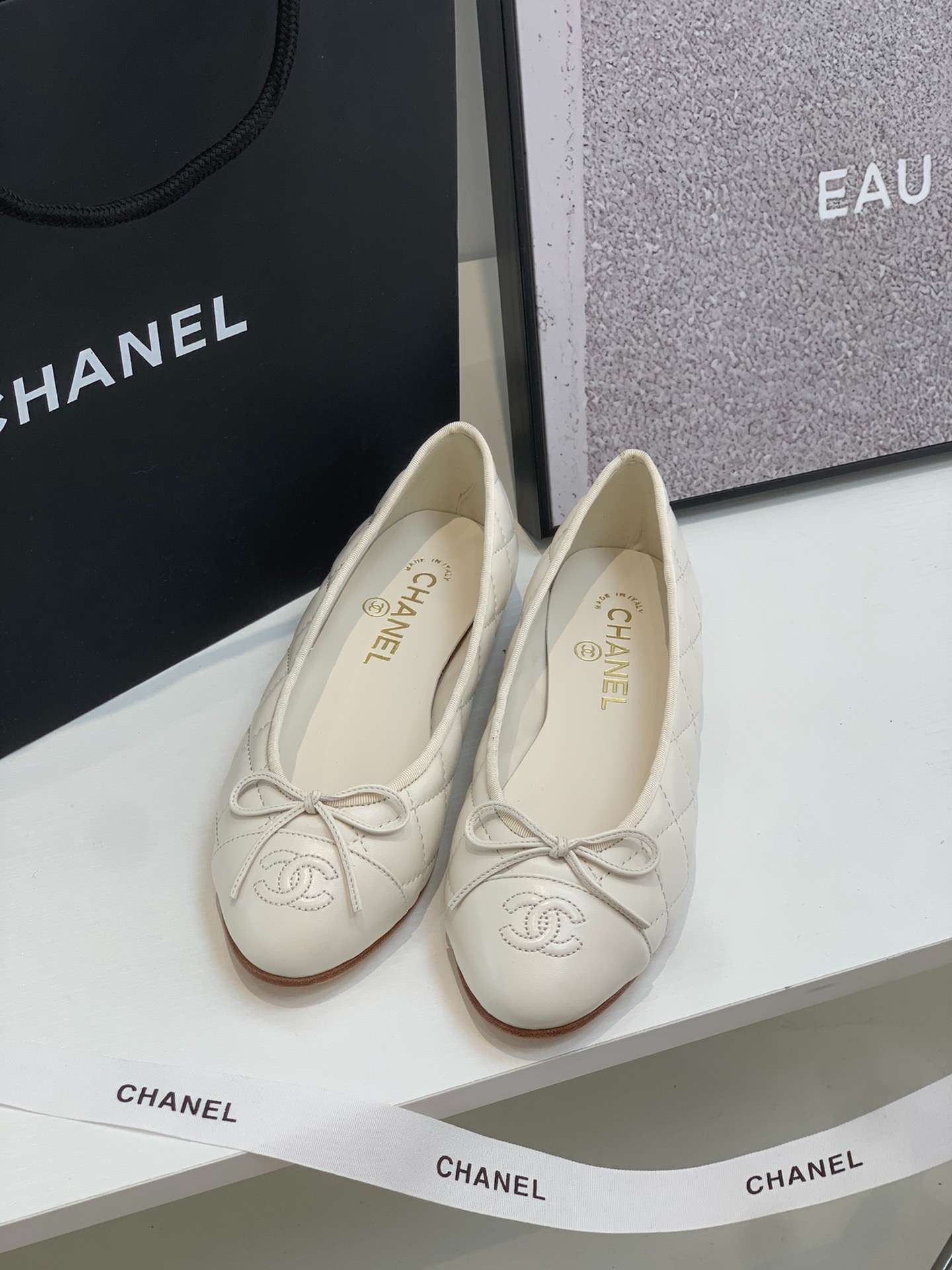 Ch**el Ballet Flats White For Women