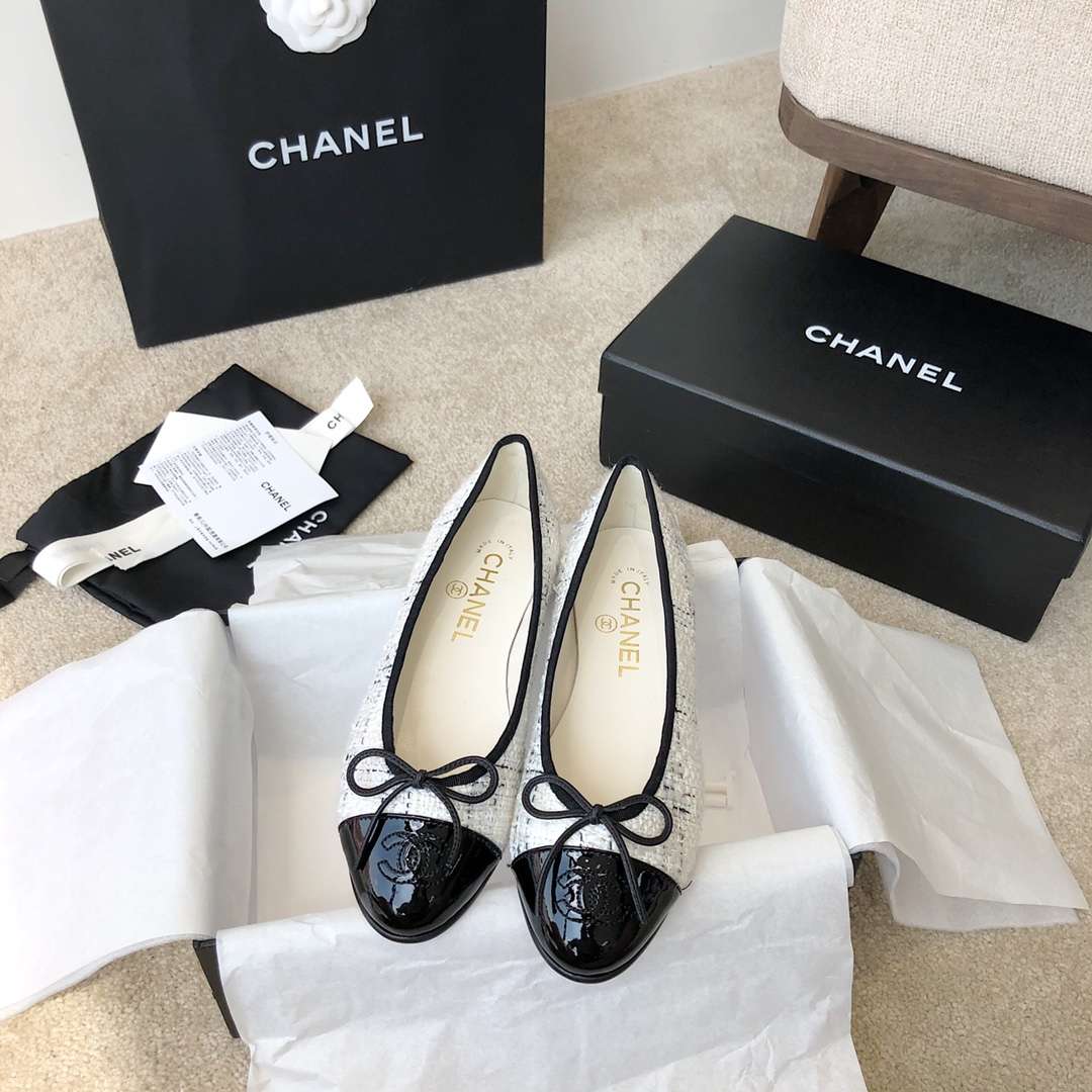 Ch**el Ballet Flats White For Women