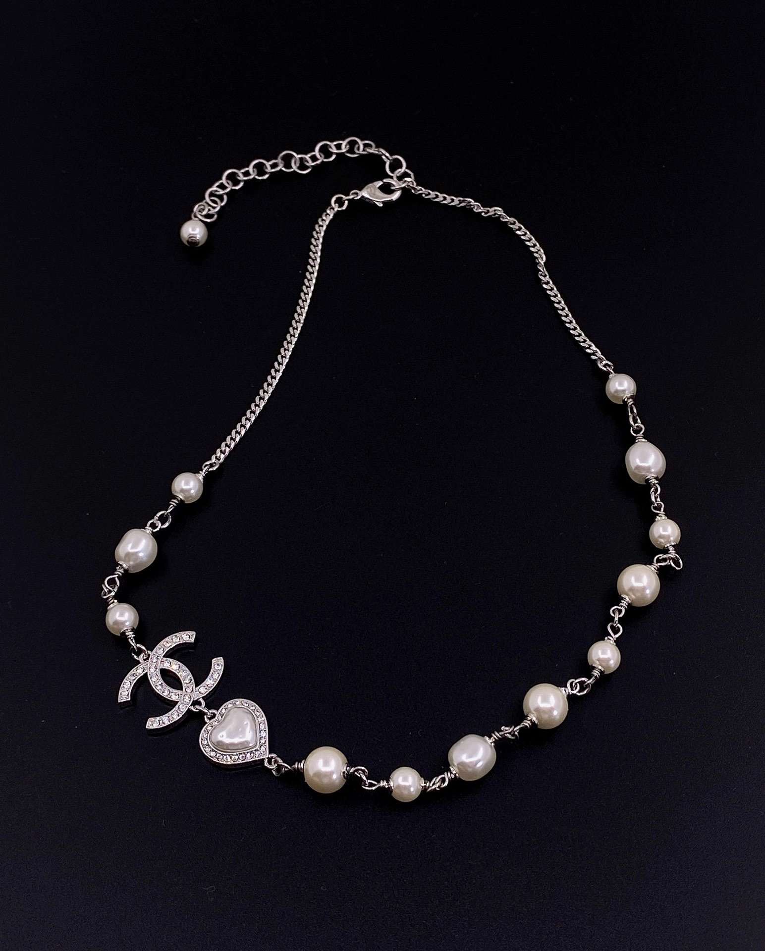 Ch**el Pearl Love Necklace White For Women