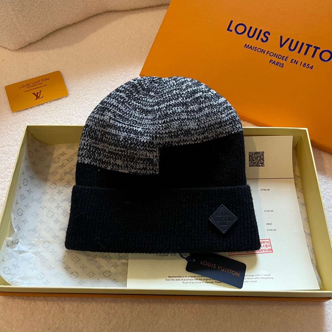 L0vis Vvtt0n Neo Petit Damier Beanie Black For Women