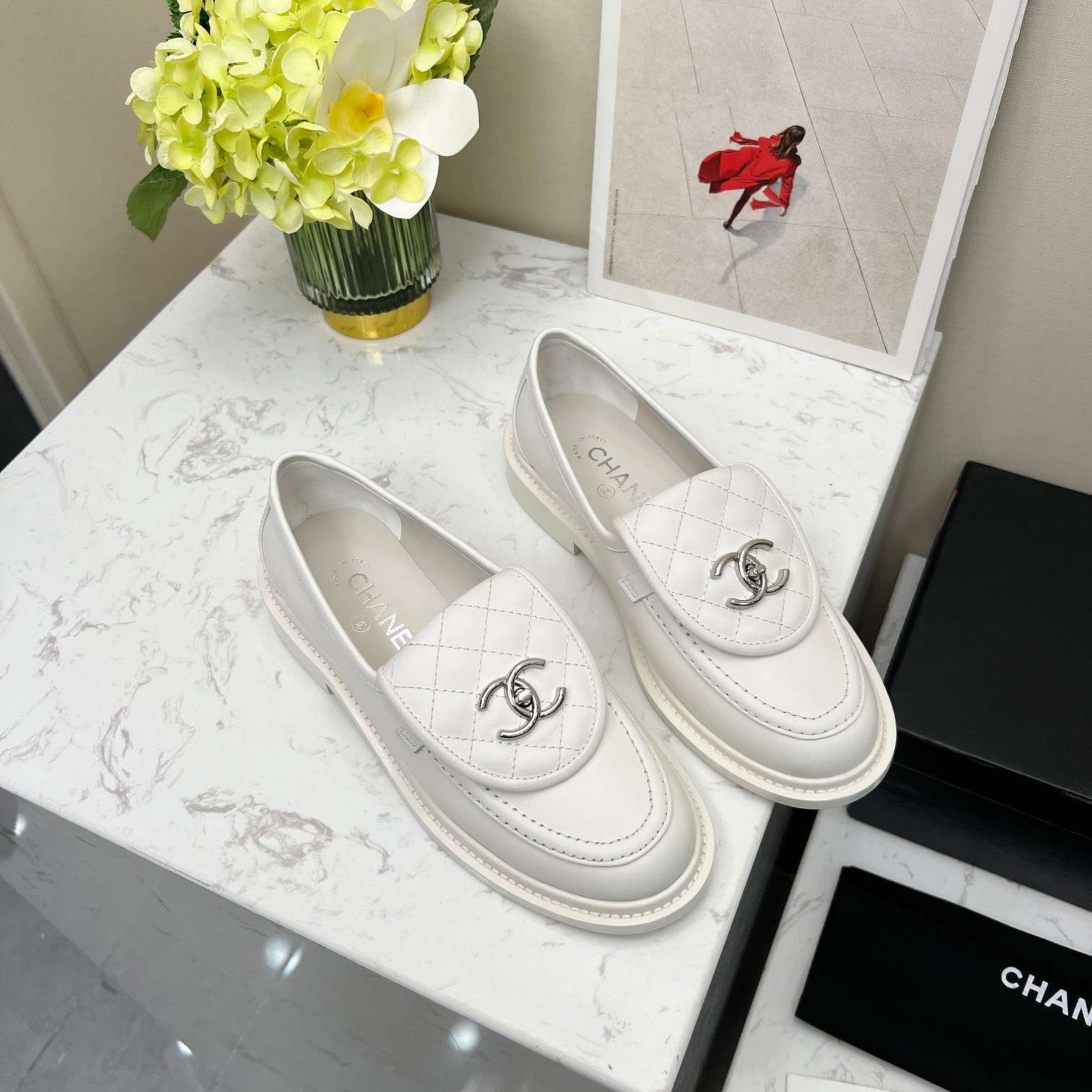Ch**el Moccasins White For Women