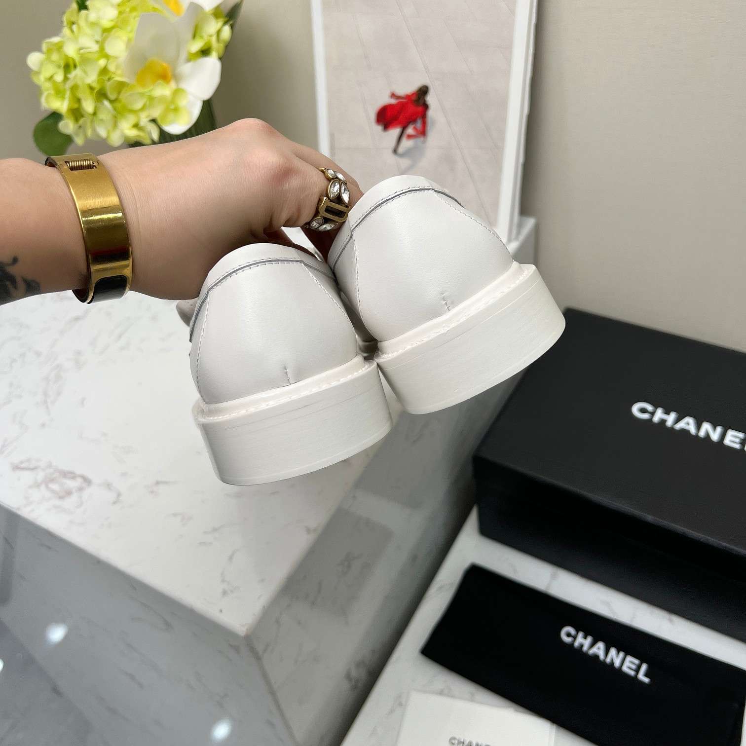Ch**el Moccasins White For Women