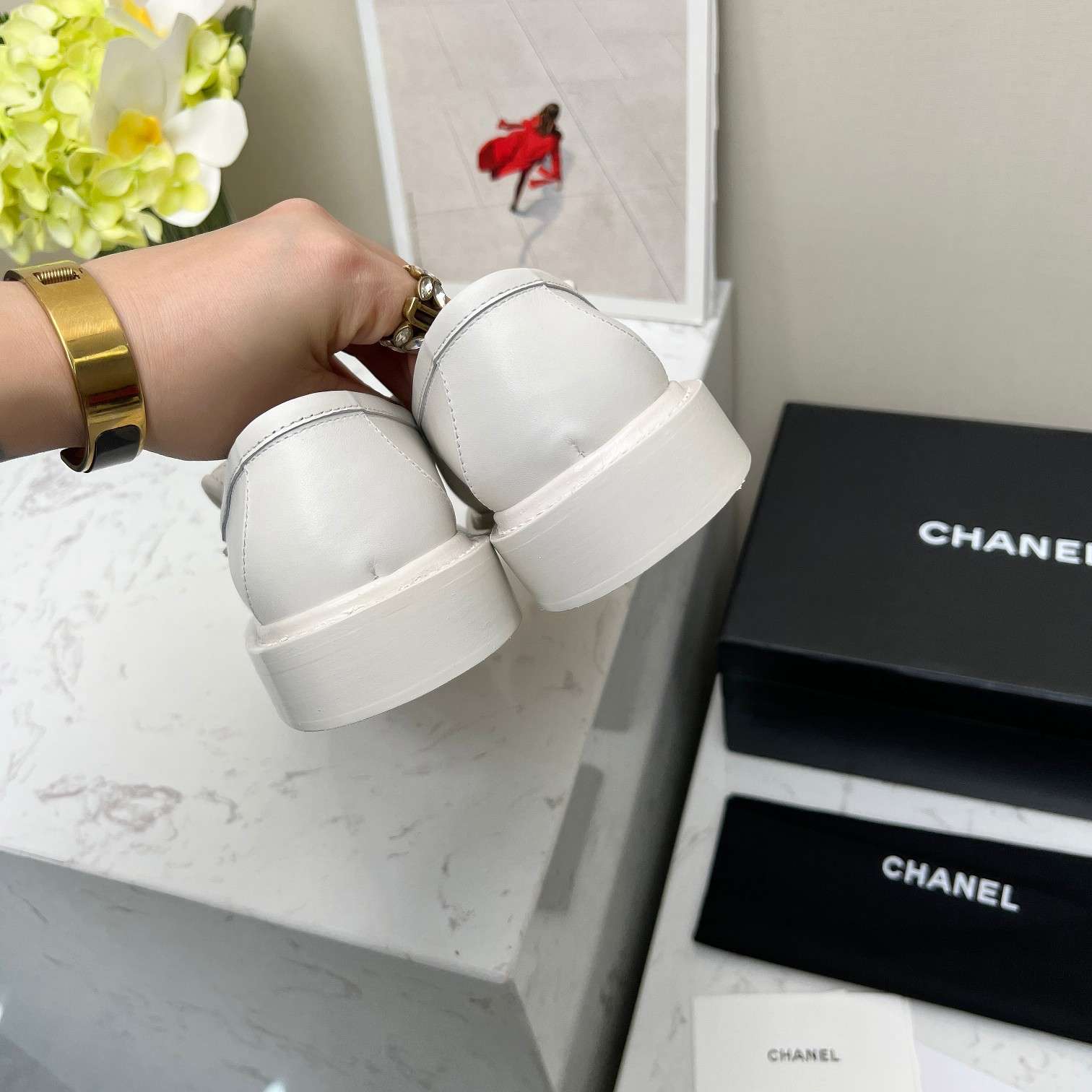 Ch**el Moccasins White For Women