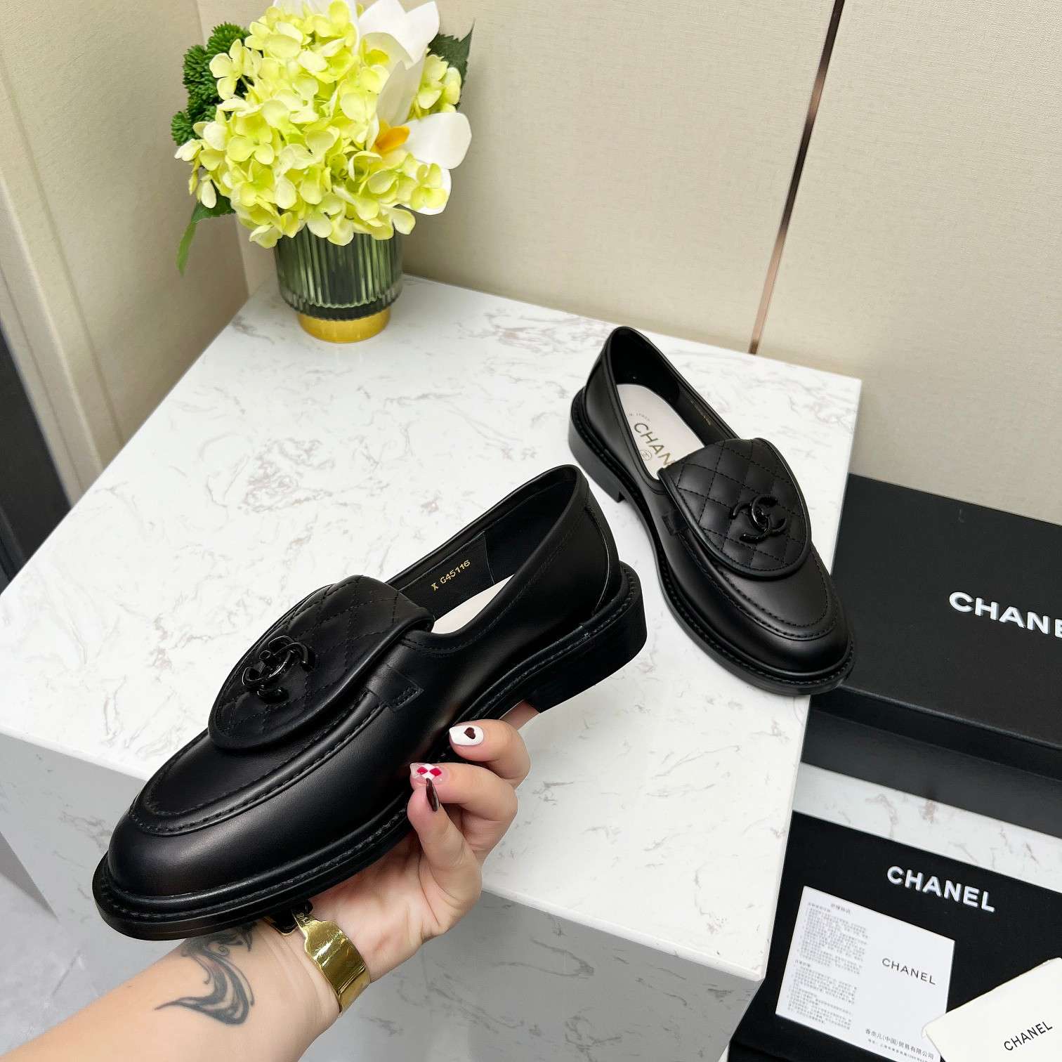 Ch**el Moccasins Black For Women