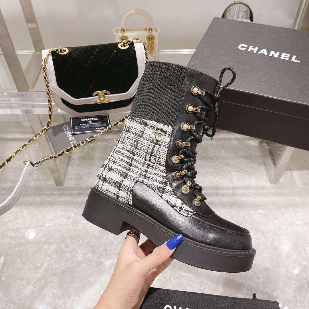 Ch**el Short Boots Black For Women