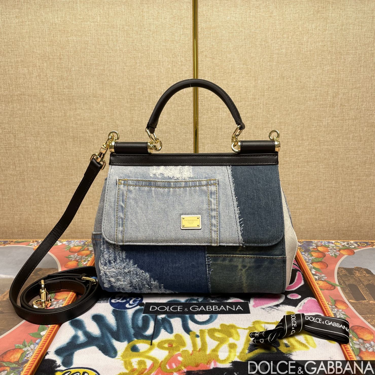 Dolce & Gabbana Large Sicily Handbag Blue For Women 11.4in/29cm