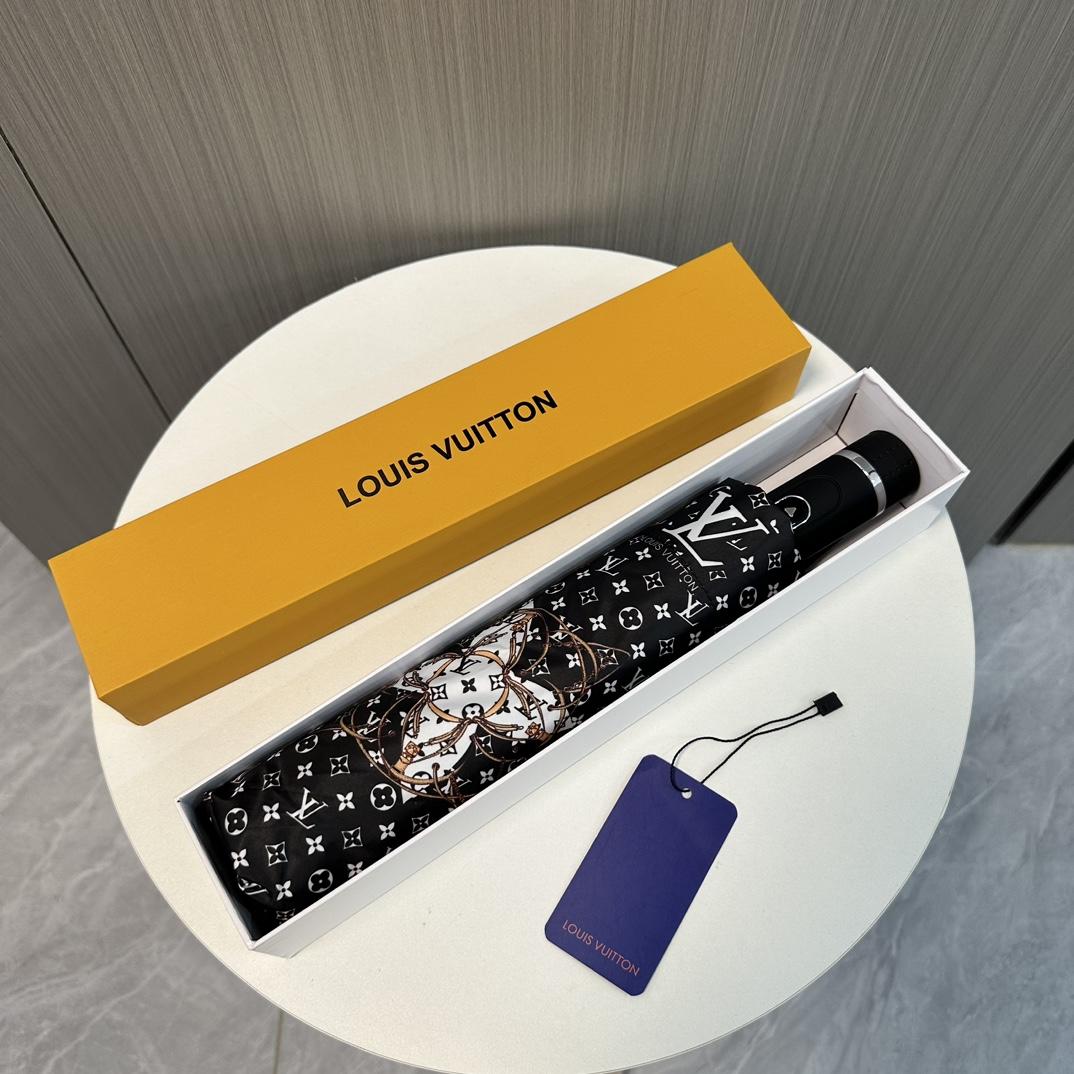 L0vis Vvtt0n Automatic Folding Umbrella Black