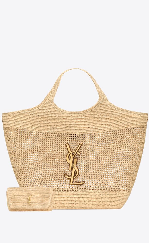 [True-to-ORIGINAL] Sa1nt Lau*nt Icare In Raffia Beige For Women 55cm/21.7in 772191GAAEK2063