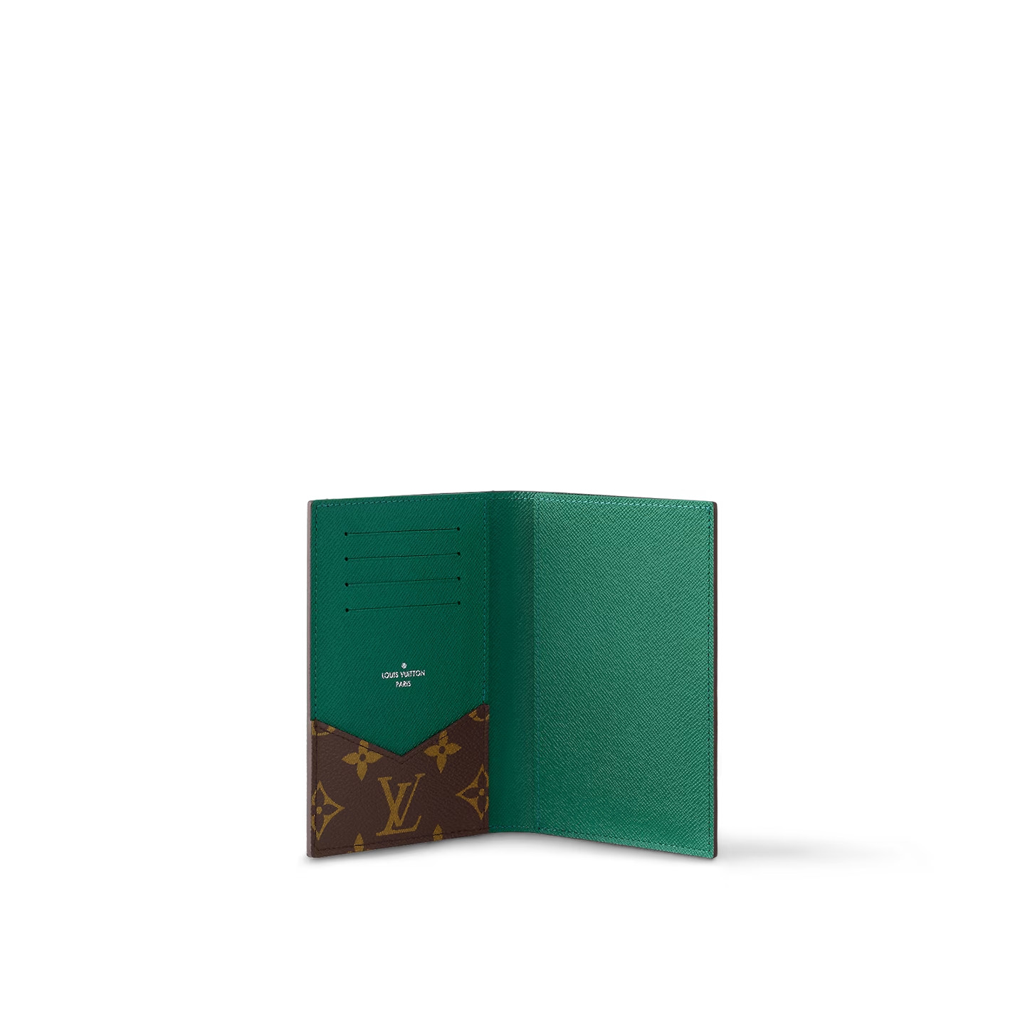 L0vis Vvtt0n Passport Cover Wallet Green For Men 5.5in/14cm M82867