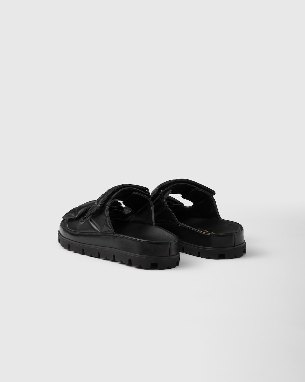 Pra*a Padded Nappa Sandals Black For Women 1XX701_038_F0002_F_020
