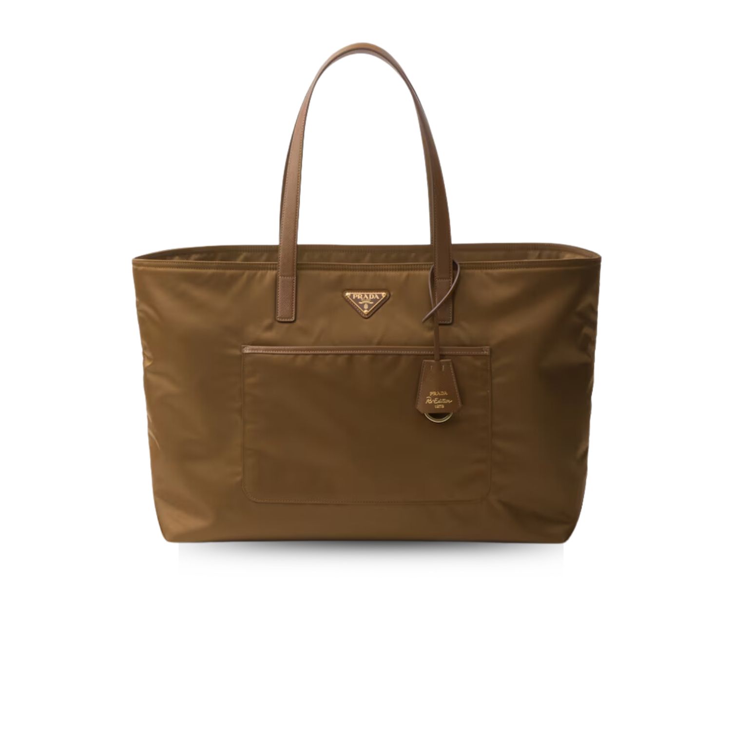 Pra*a Re-Edition 1978 Large Re-Nylon And Saffiano Tote Bag Beige For Women 16.9 Inches/ 43 Cm 1BG527_R064_F0594_V_OOO