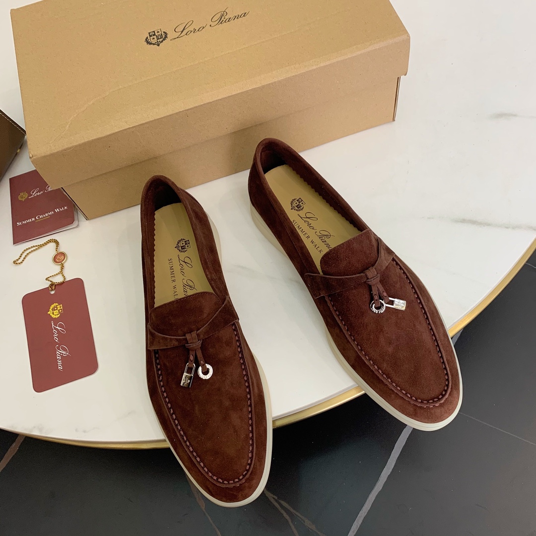 L0r0 P1ana Summer Charms Walk Loafers Chocolate For Women – FAE5444 H026