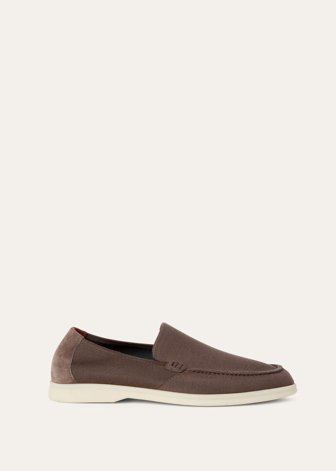 L0r0 P1ana Summer Knitted Loafers Brown For Men FAE8127