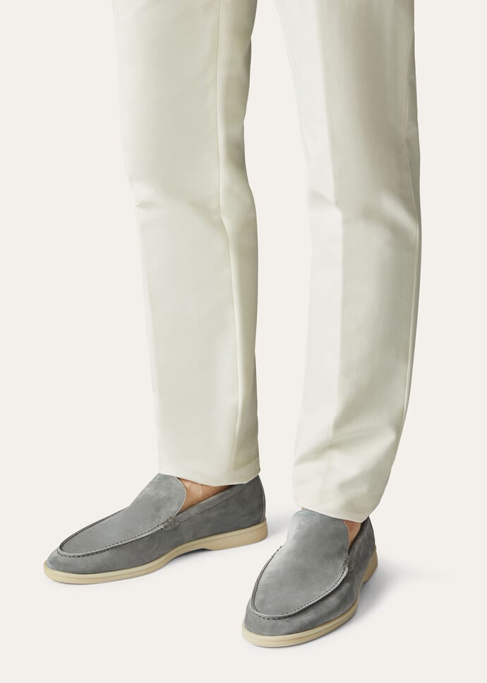 L0r0 P1ana Summer Walk Loafers Grey For Men FAI3276