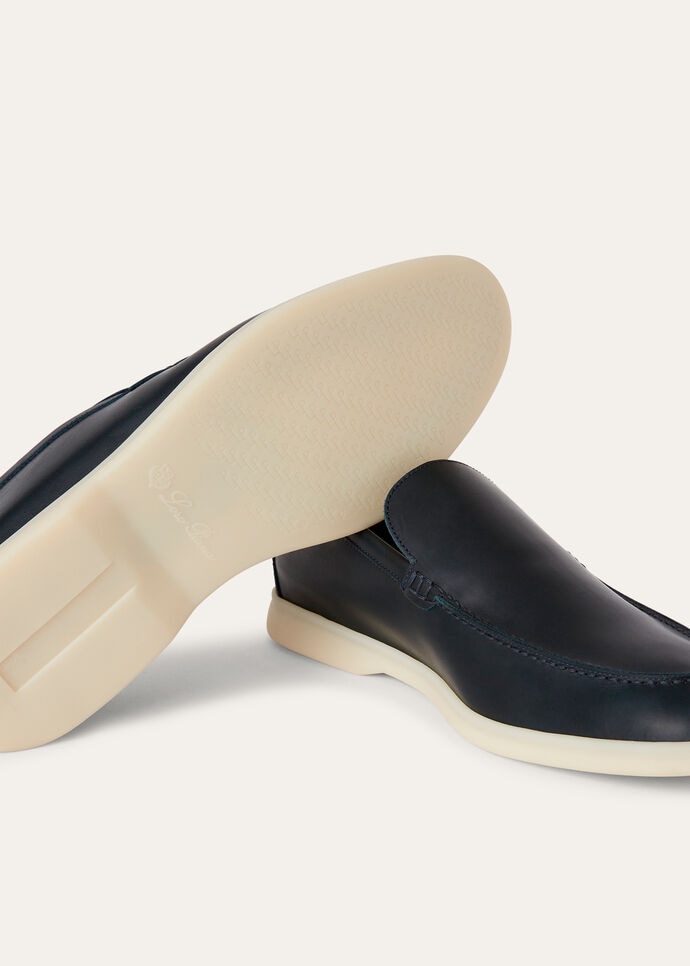 L0r0 P1ana Summer Walk Loafers Navy Blue For Men FAM9405