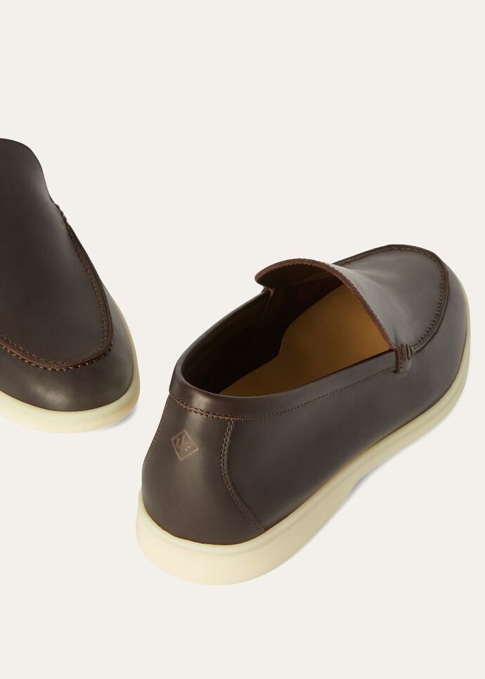 L0r0 P1ana Summer Walk Loafers Dark Brown For Men FAM9405
